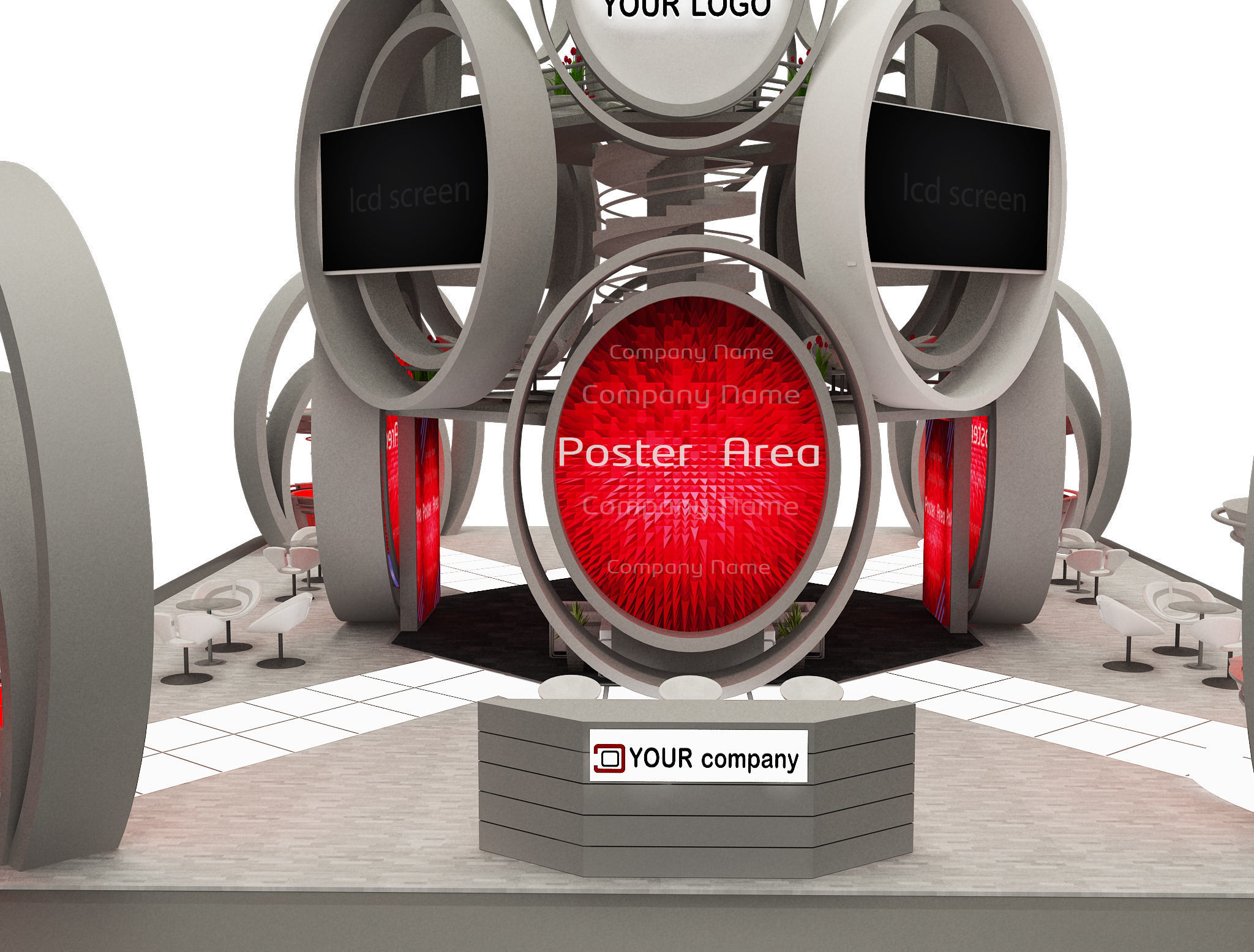 Booth Exhibition Stand a573b 3D model_12