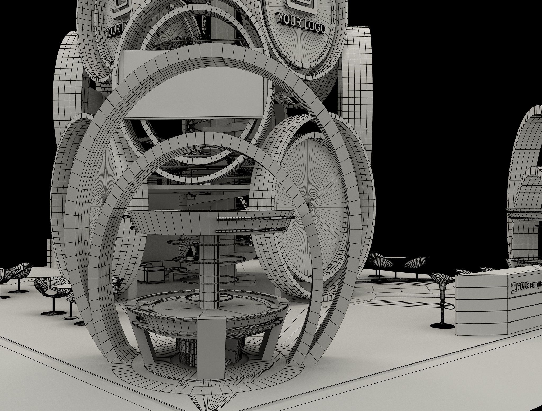 Booth Exhibition Stand a573b 3D model_27