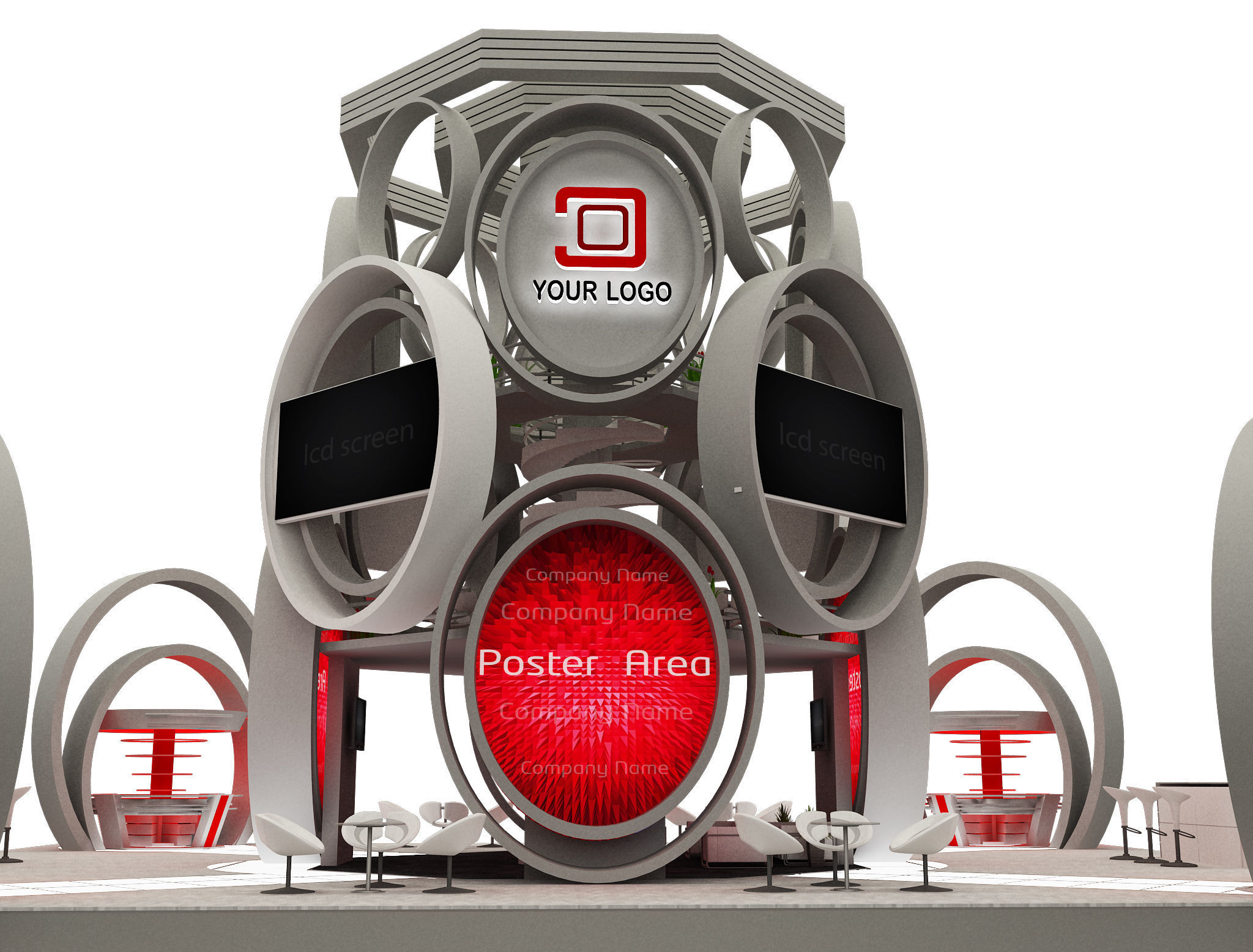 Booth Exhibition Stand a573b 3D model_18