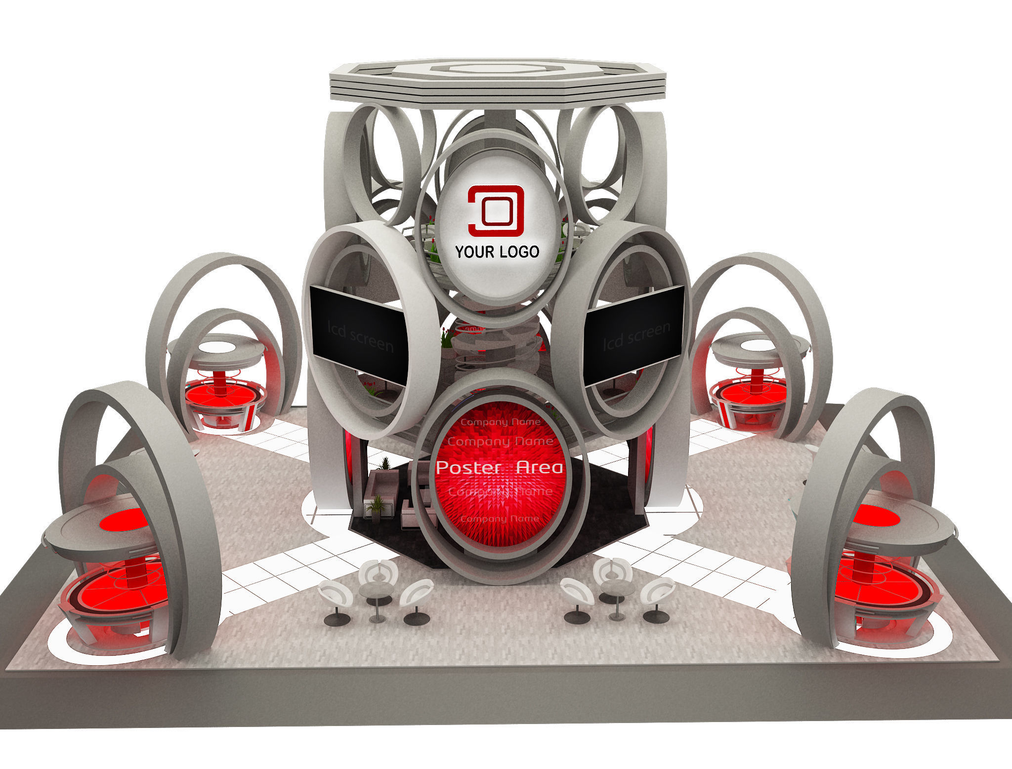 Booth Exhibition Stand a573b 3D model_20