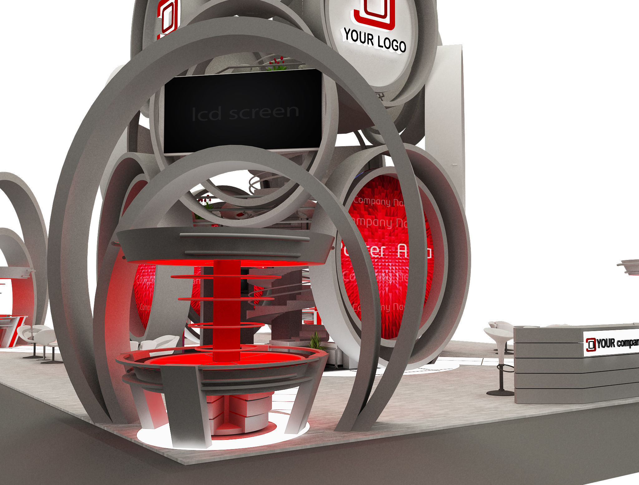 Booth Exhibition Stand a573b 3D model_6