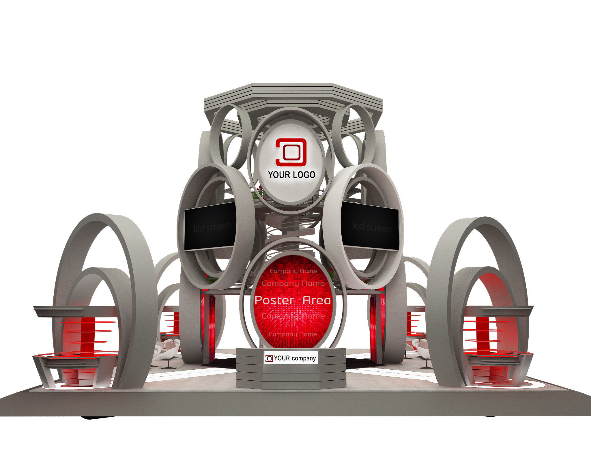 Booth Exhibition Stand a573b 3D model_8