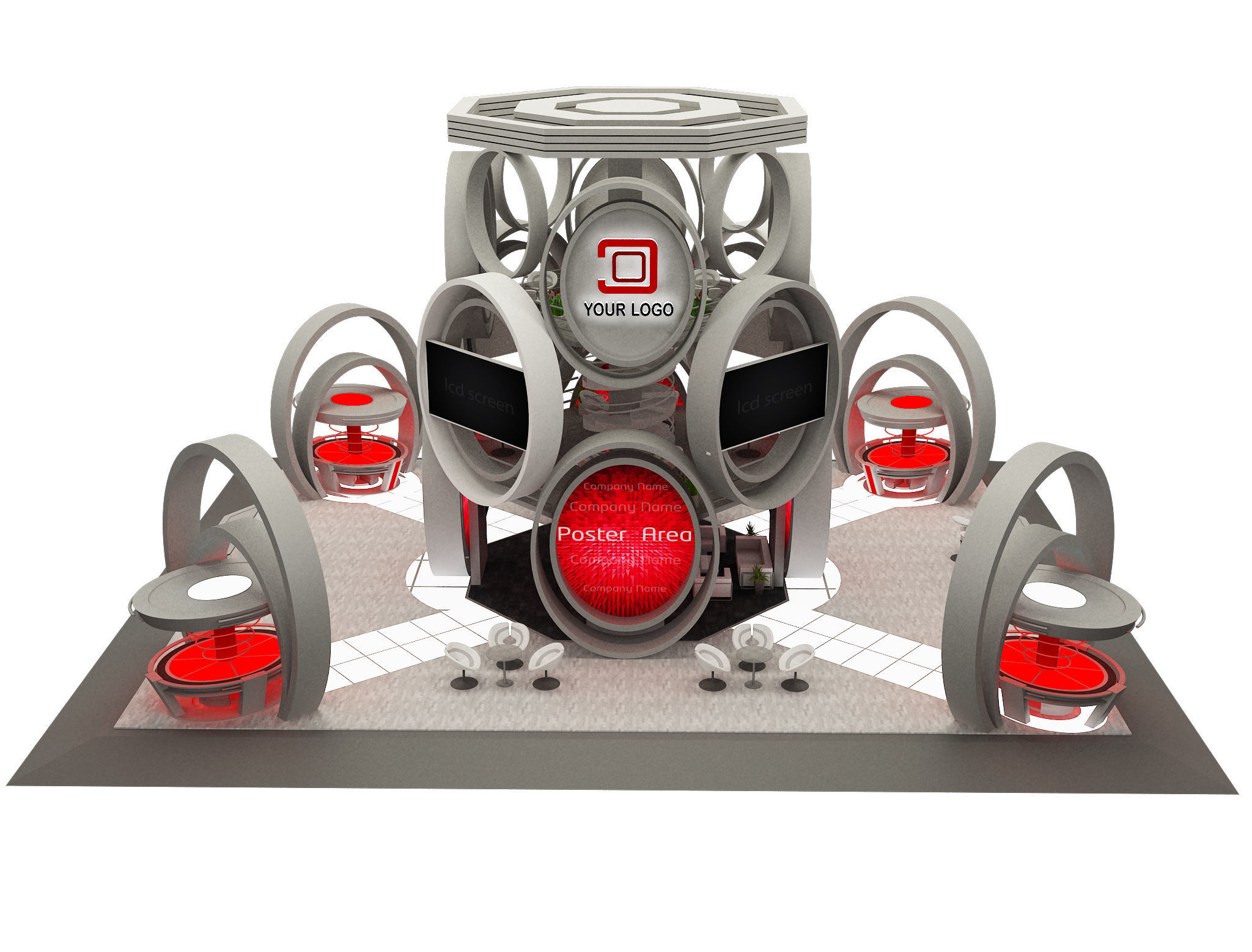 Booth Exhibition Stand a573b 3D model_4