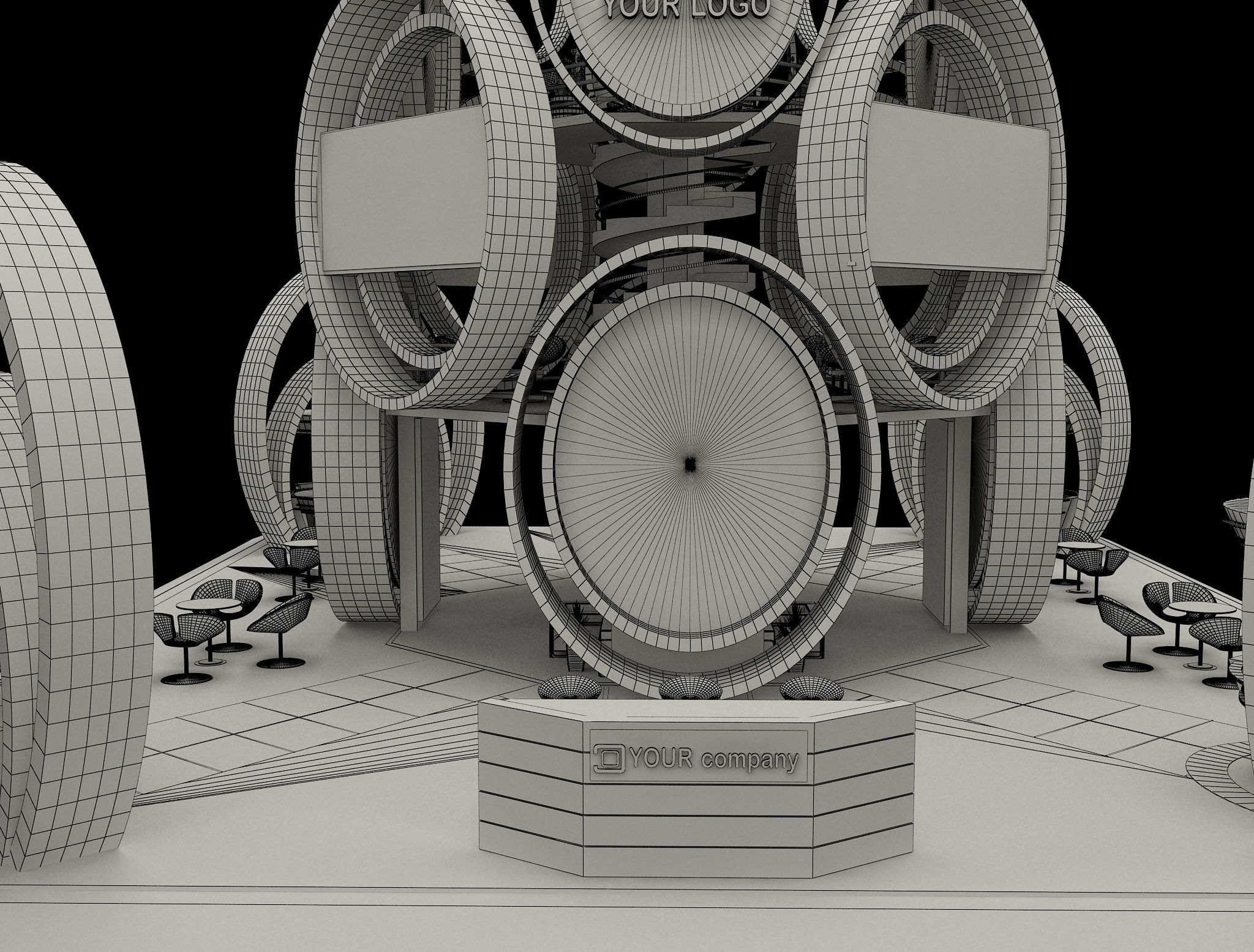 Booth Exhibition Stand a573b 3D model_13
