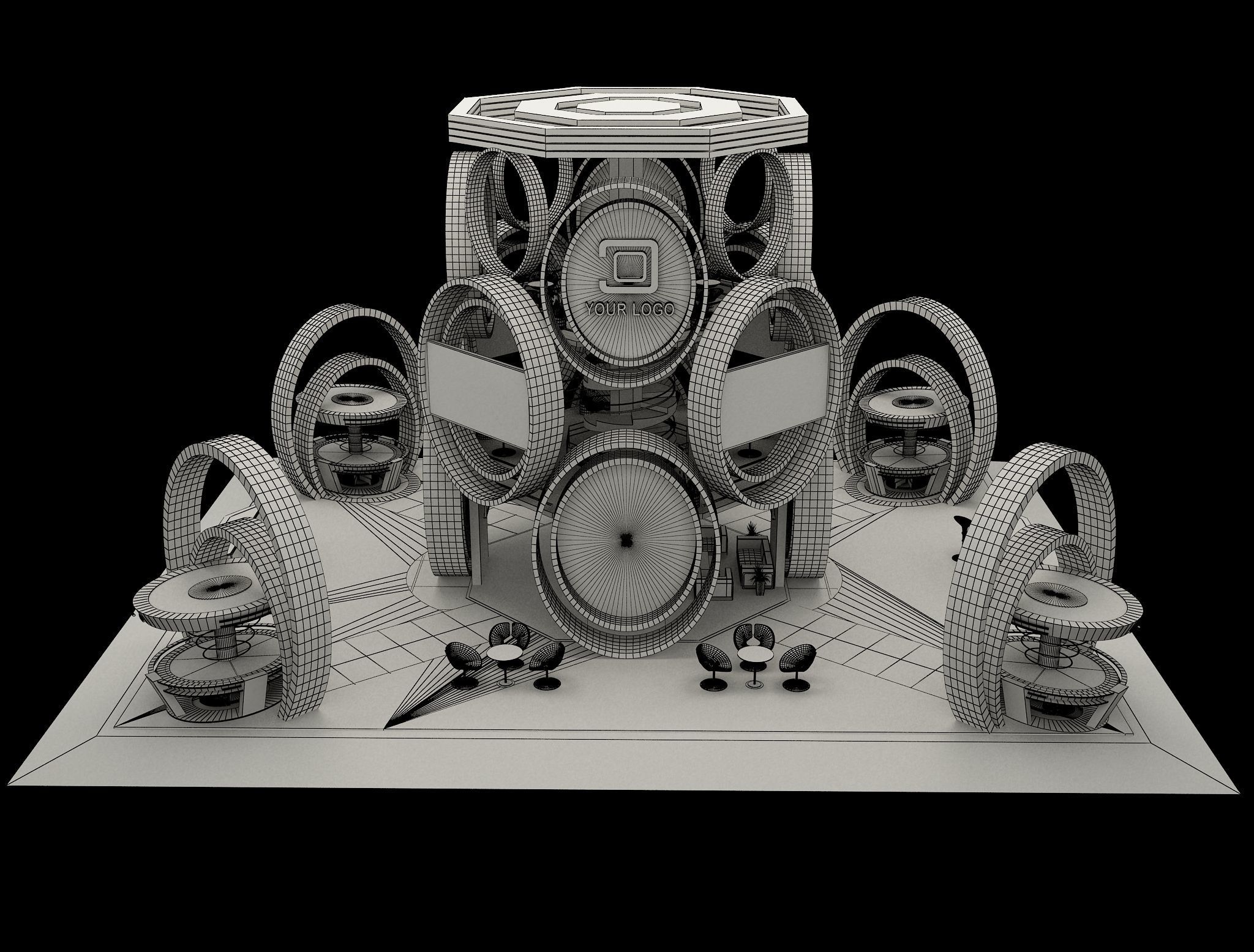 Booth Exhibition Stand a573b 3D model_5