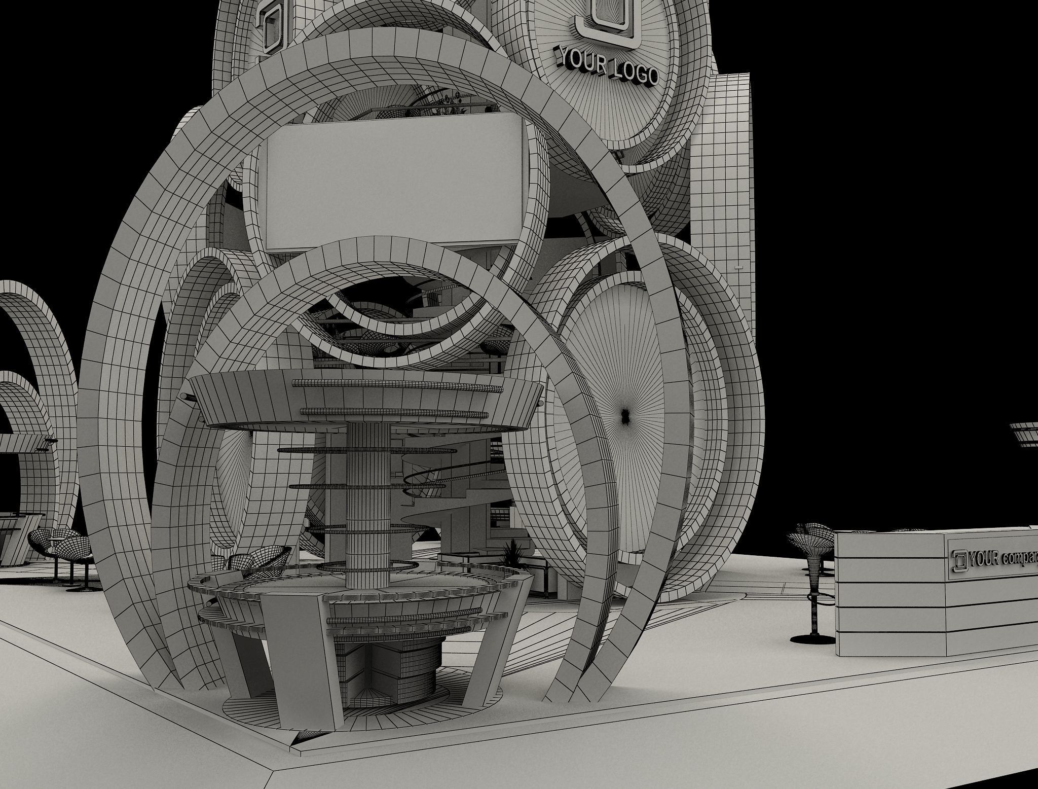 Booth Exhibition Stand a573b 3D model_7