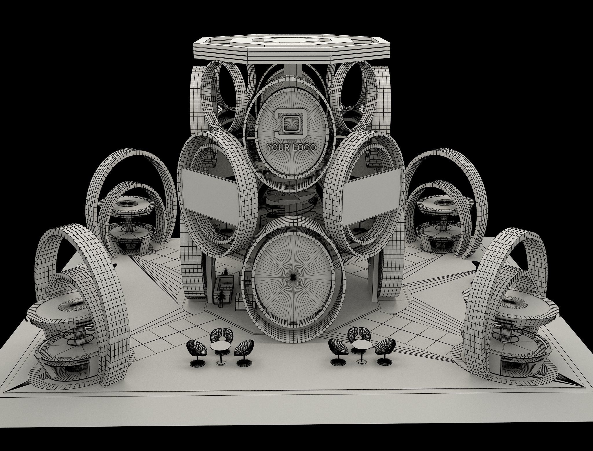 Booth Exhibition Stand a573b 3D model_21