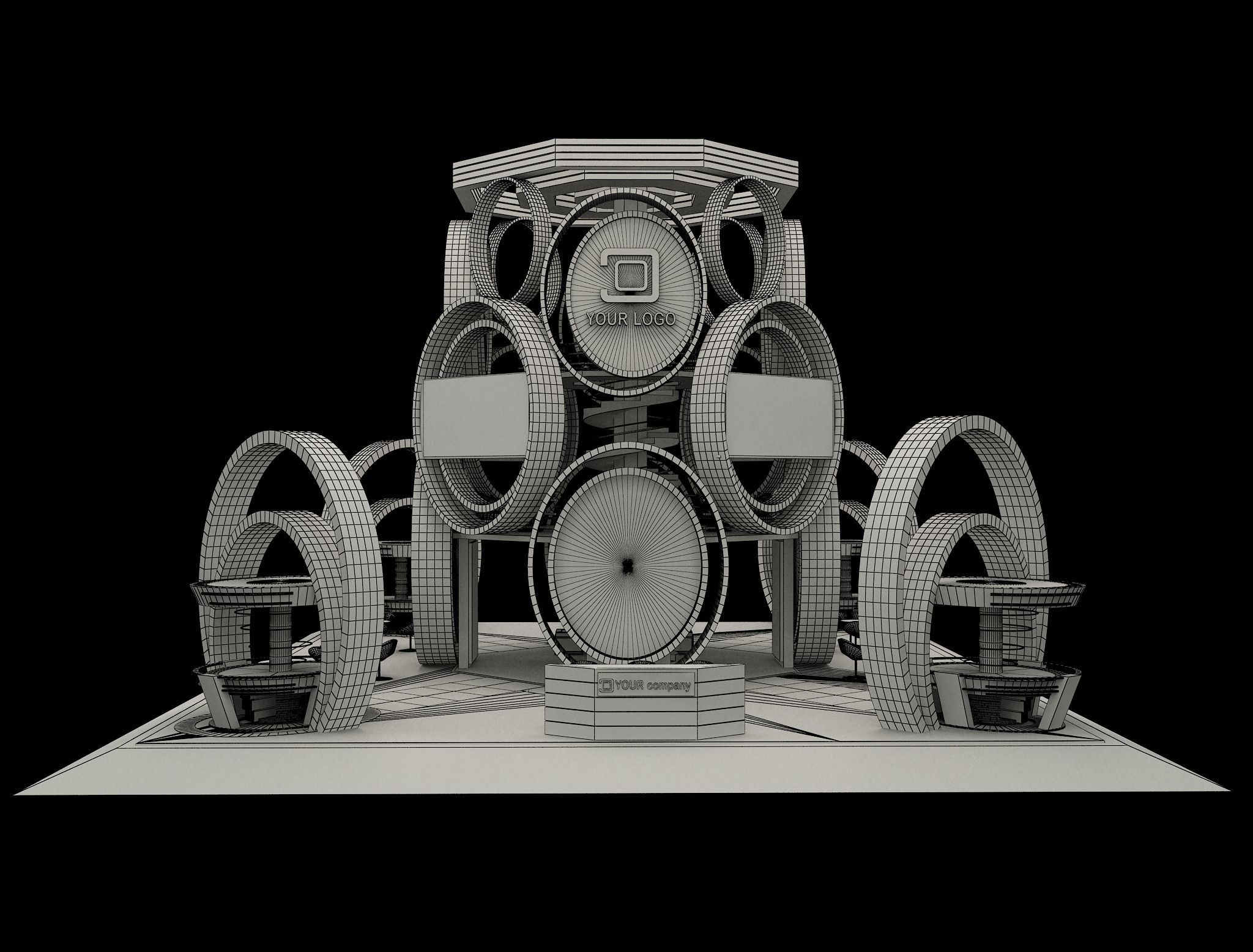 Booth Exhibition Stand a573b 3D model_1