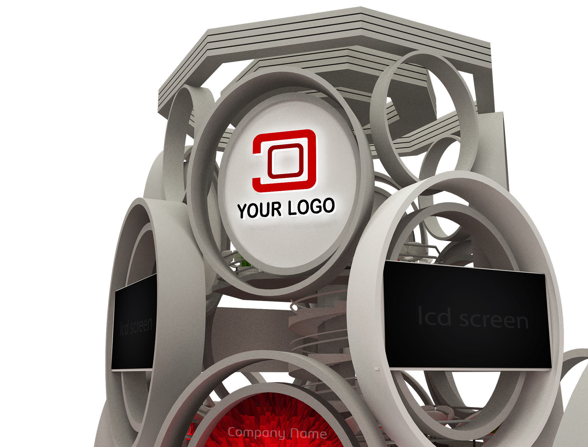 Booth Exhibition Stand a573b 3D model_10