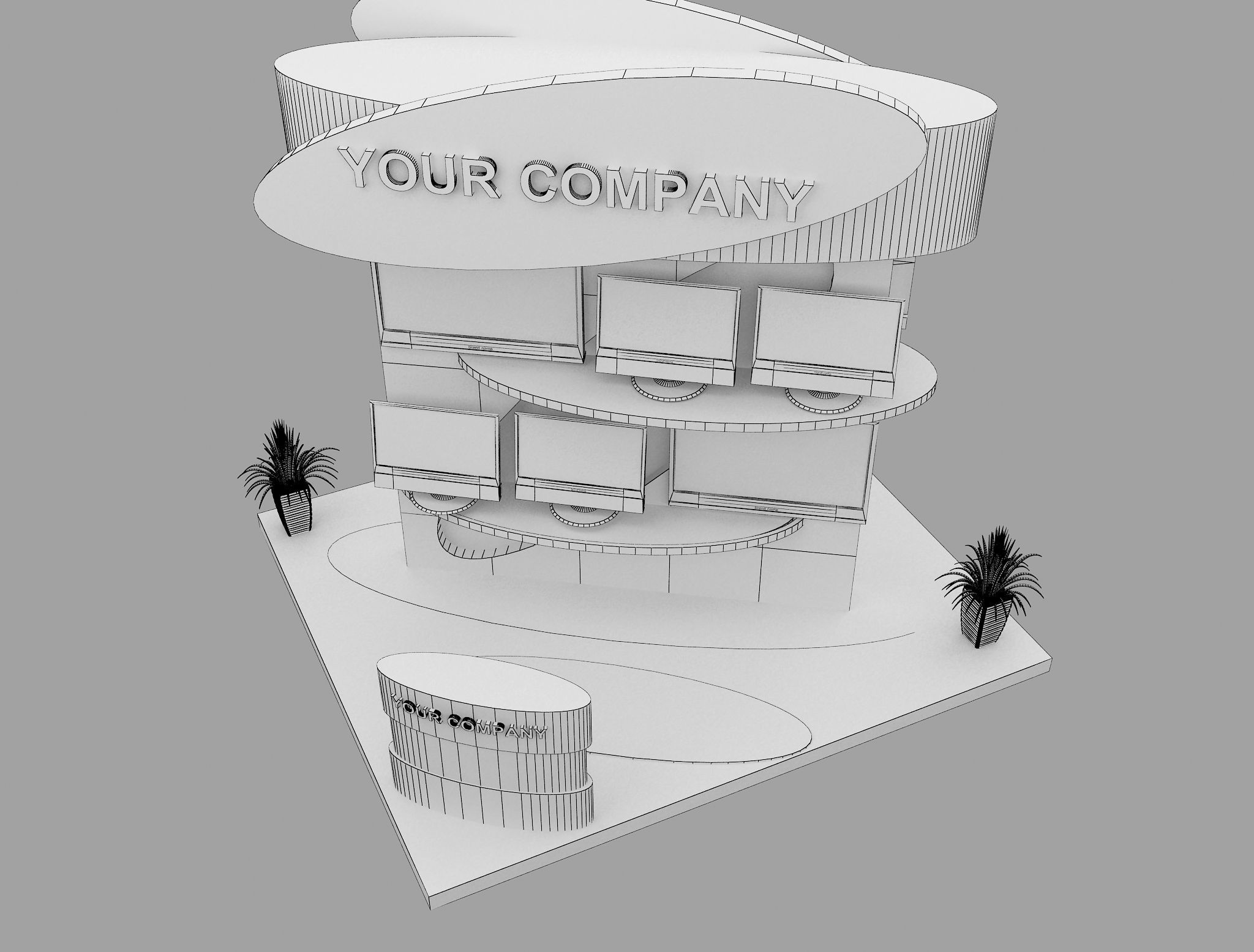 Booth Exhibition Stand a574a 3D model_7