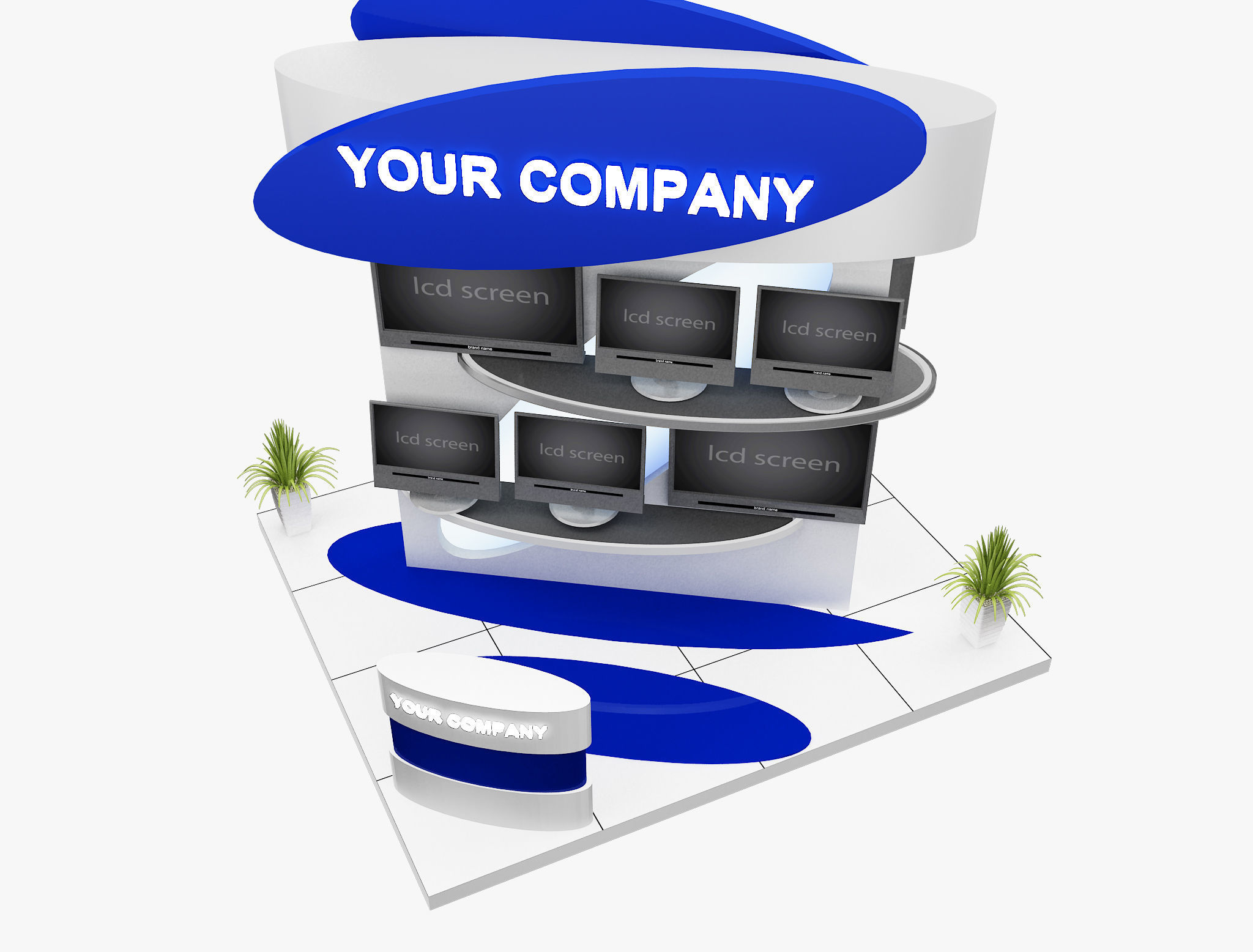 Booth Exhibition Stand a574a 3D model_6