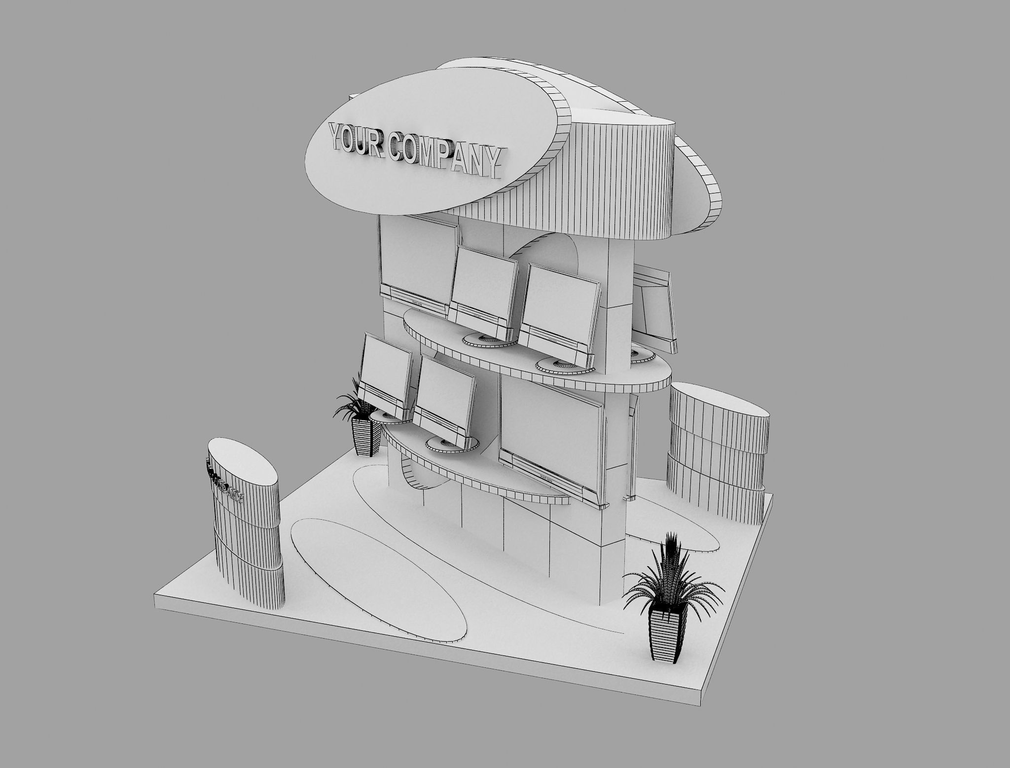 Booth Exhibition Stand a574a 3D model_5