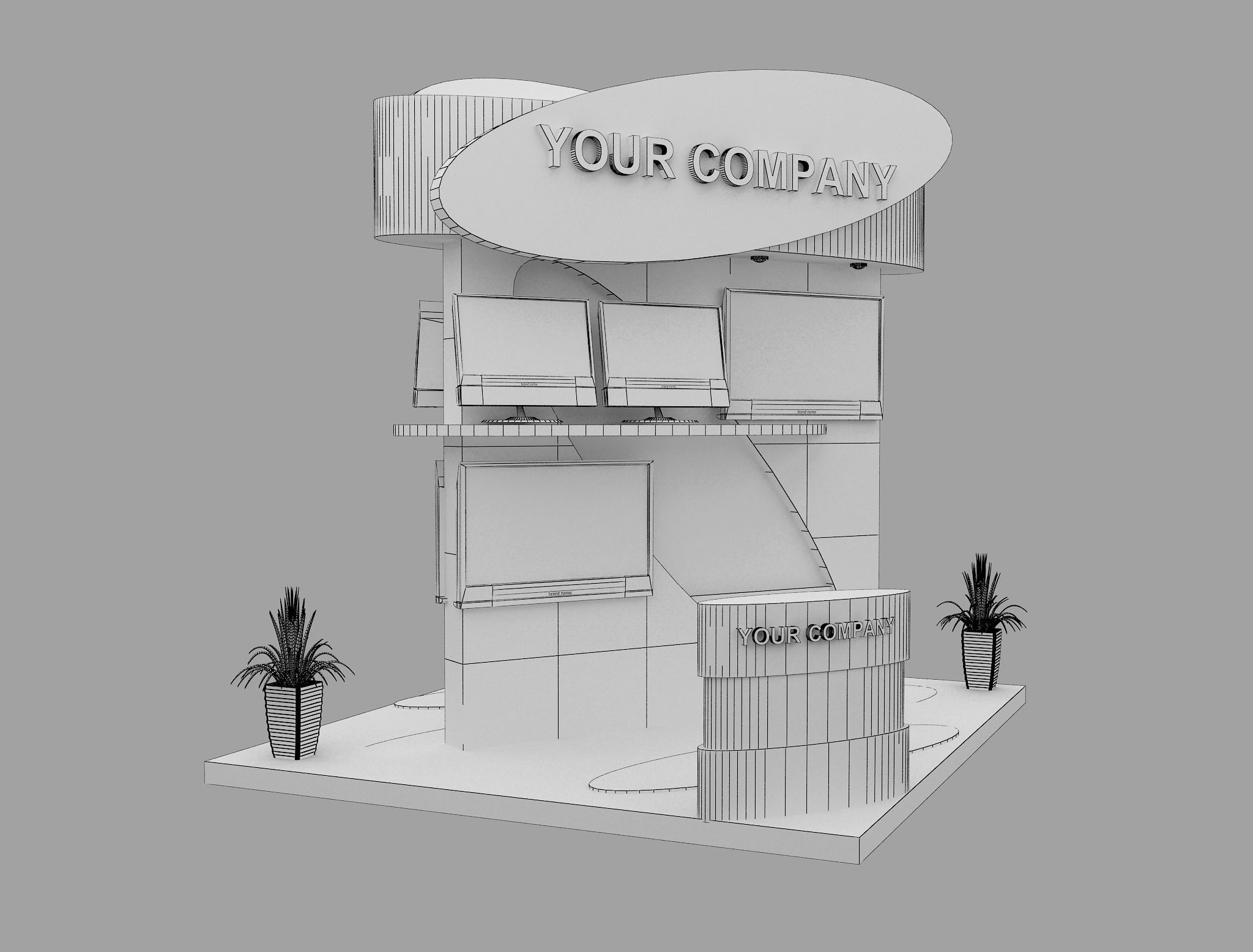 Booth Exhibition Stand a574a 3D model_3