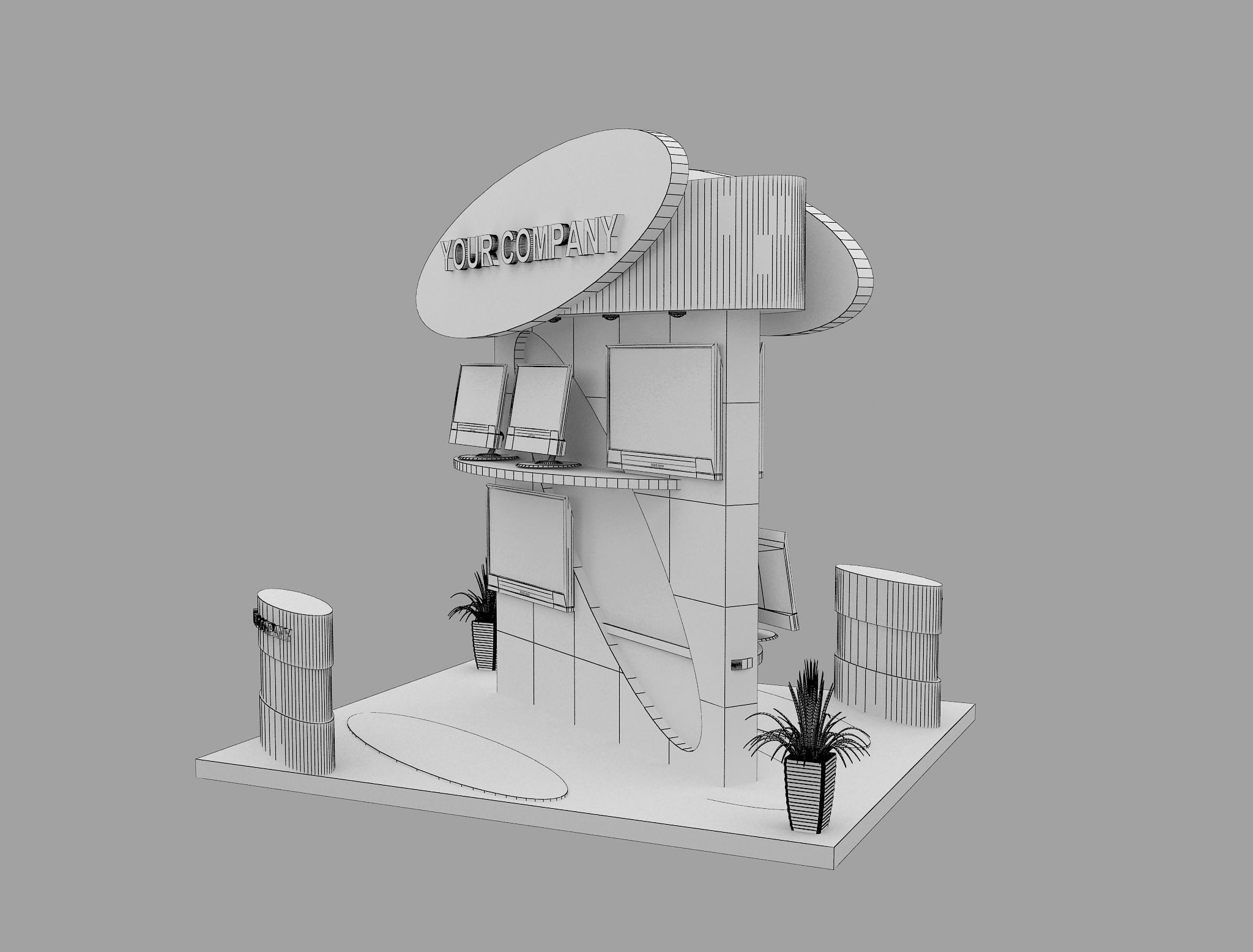 Booth Exhibition Stand a574a 3D model_9