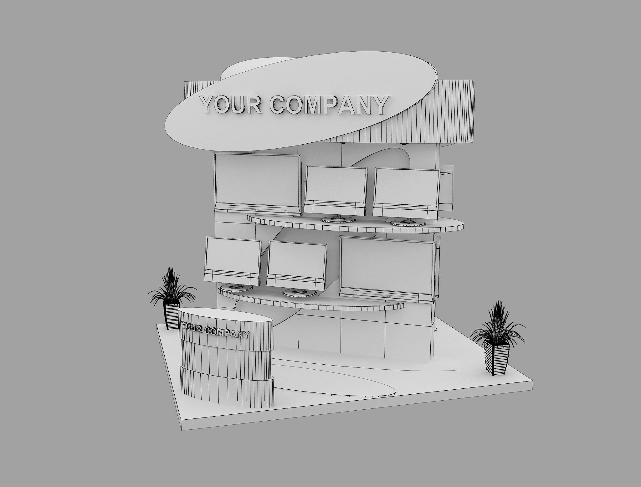 Booth Exhibition Stand a574a 3D model_1