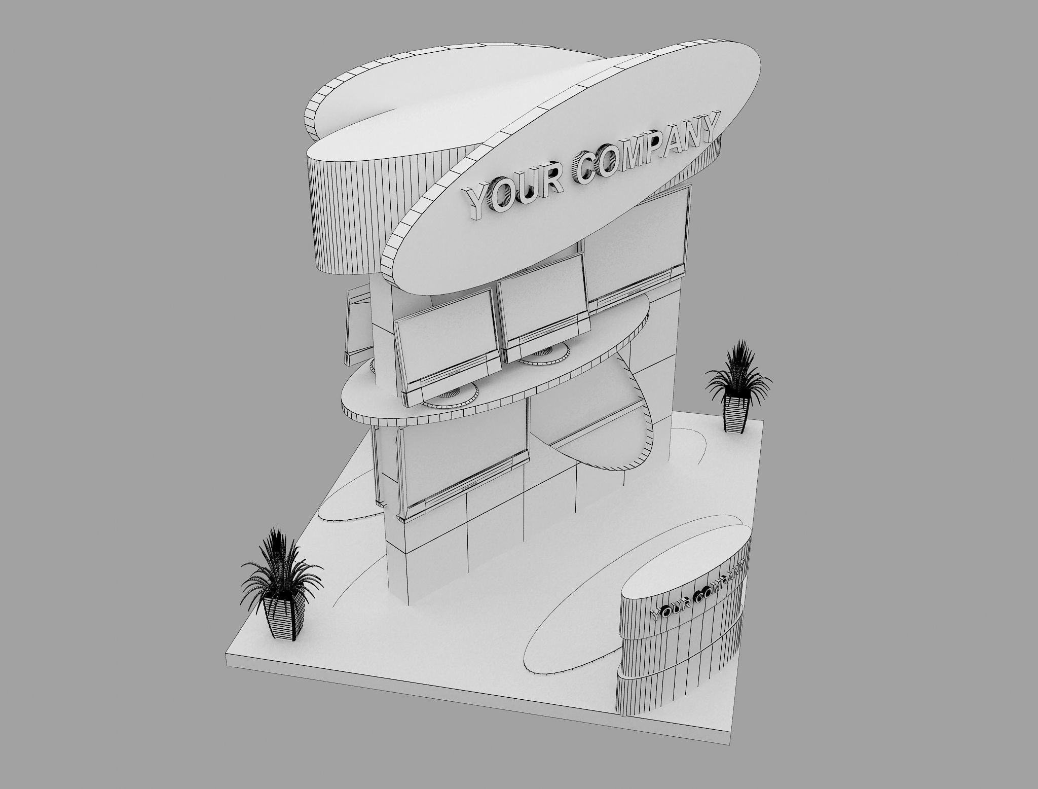 Booth Exhibition Stand a574a 3D model_11