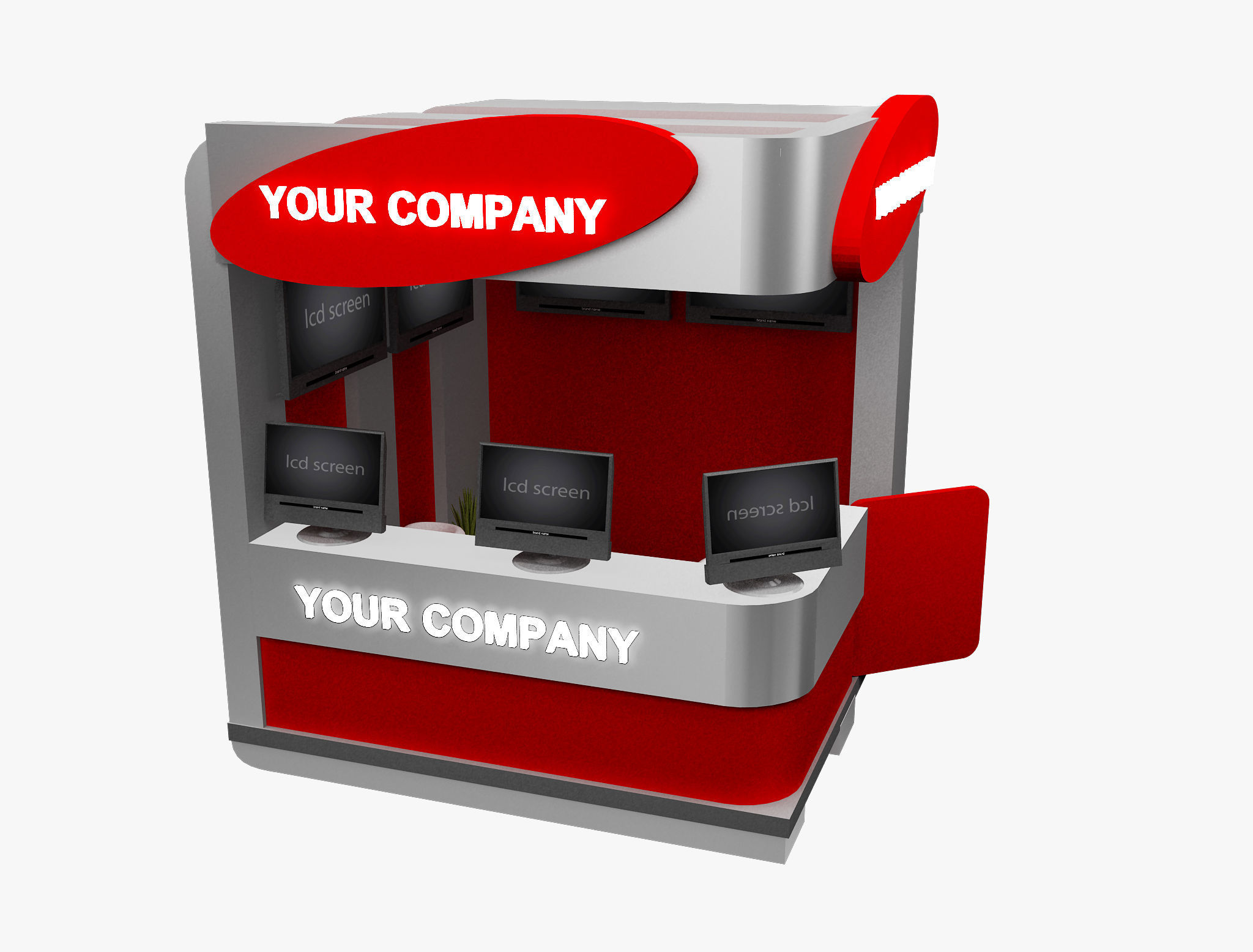  Booth Exhibition Stand a574b 3D model_4