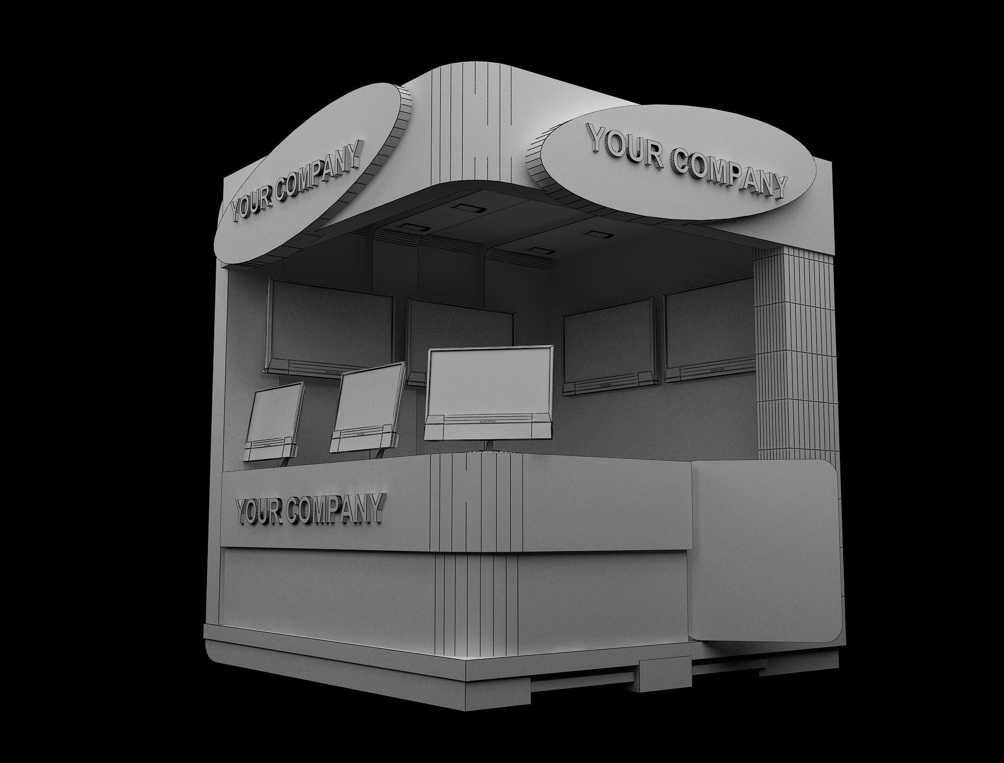  Booth Exhibition Stand a574b 3D model_9
