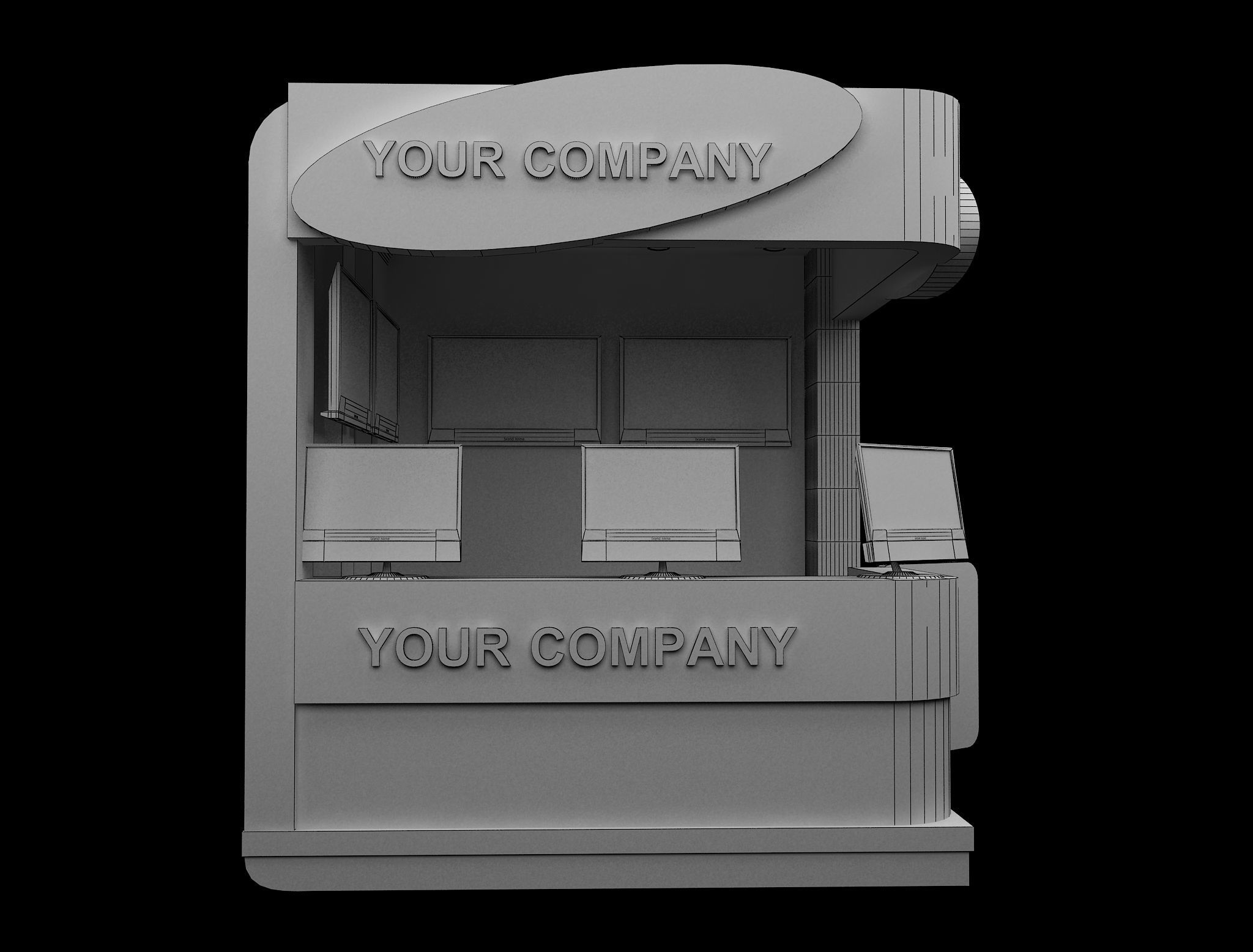  Booth Exhibition Stand a574b 3D model_1