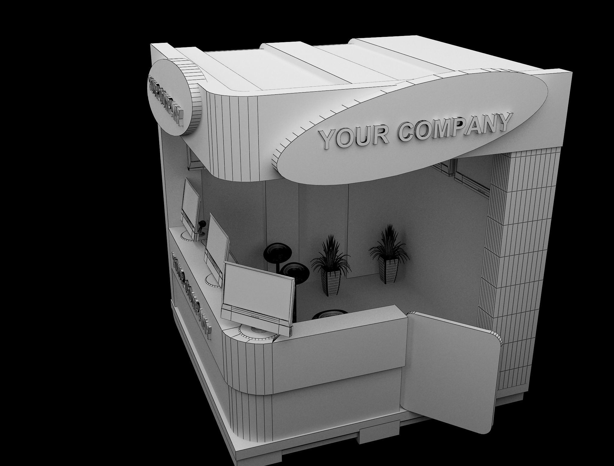  Booth Exhibition Stand a574b 3D model_13