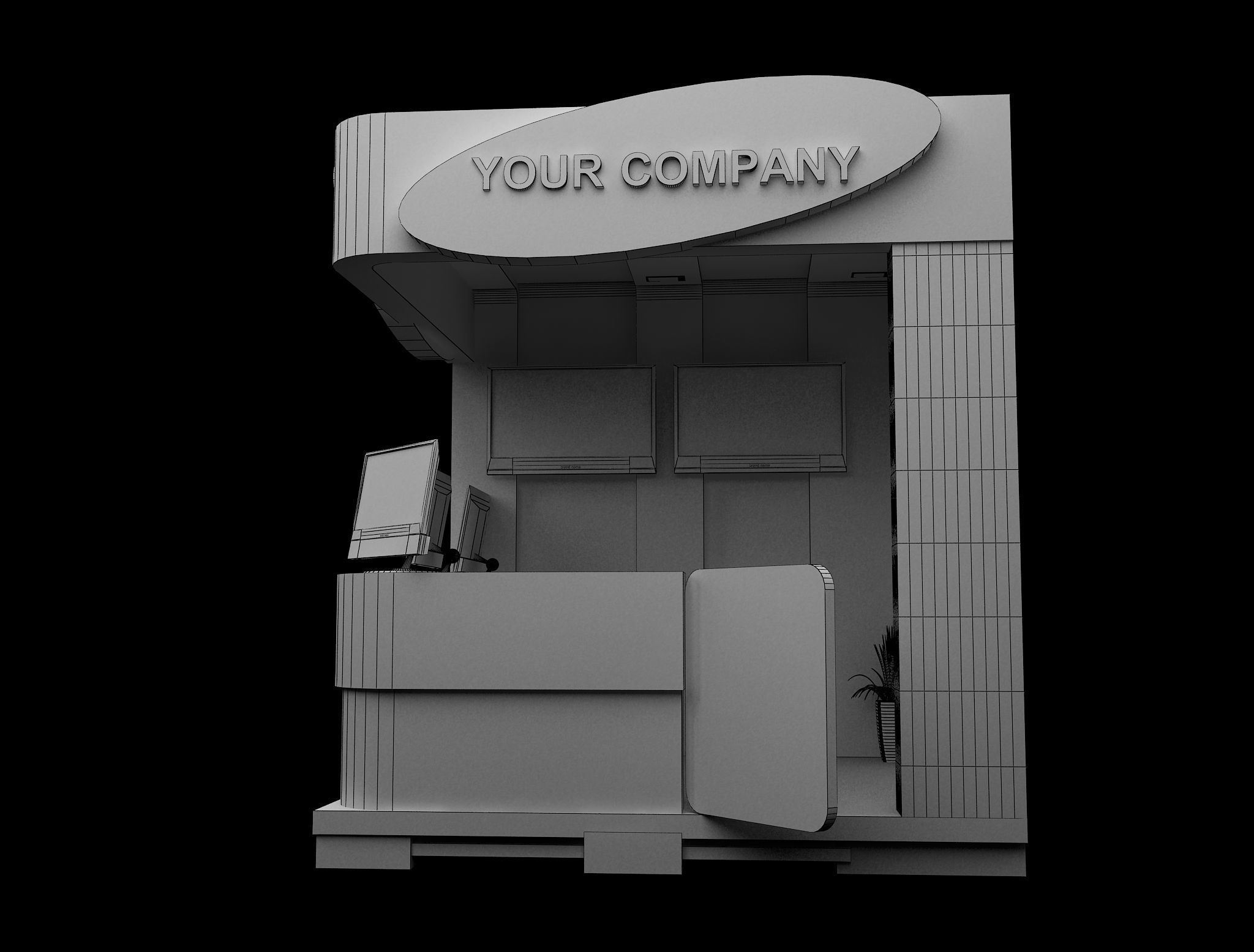  Booth Exhibition Stand a574b 3D model_3