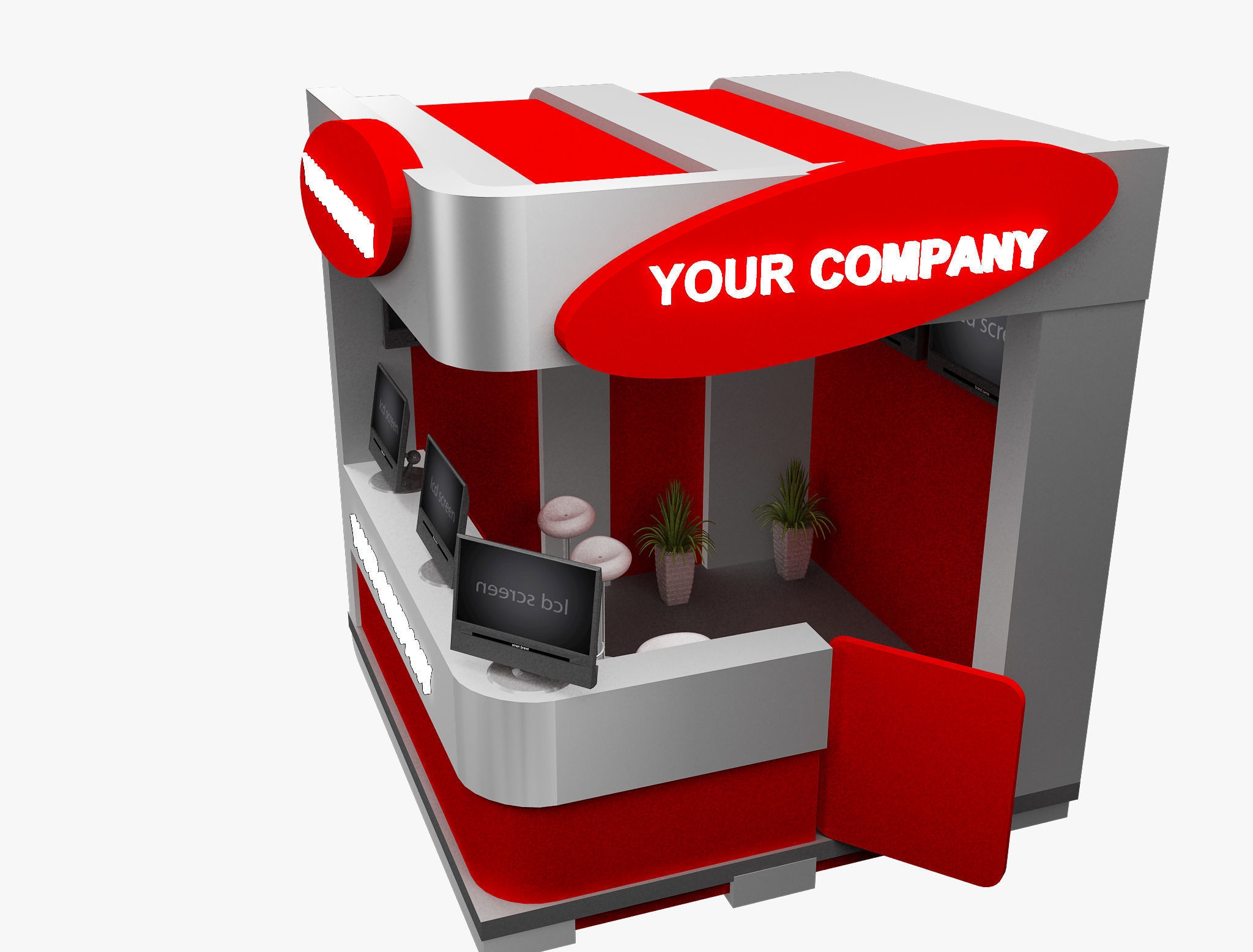  Booth Exhibition Stand a574b 3D model_12