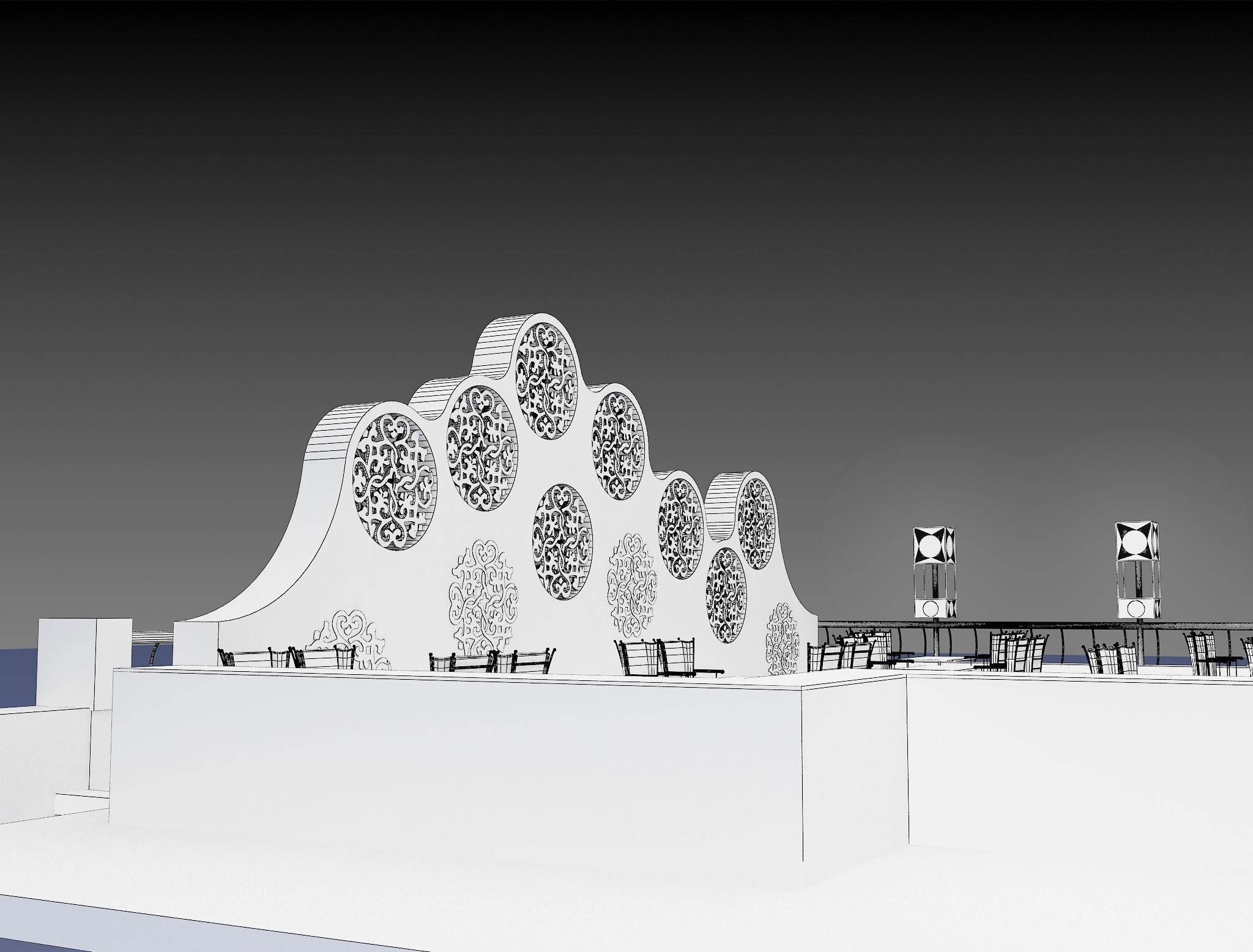 Exterior Design Tent Layout a575 3D model_9