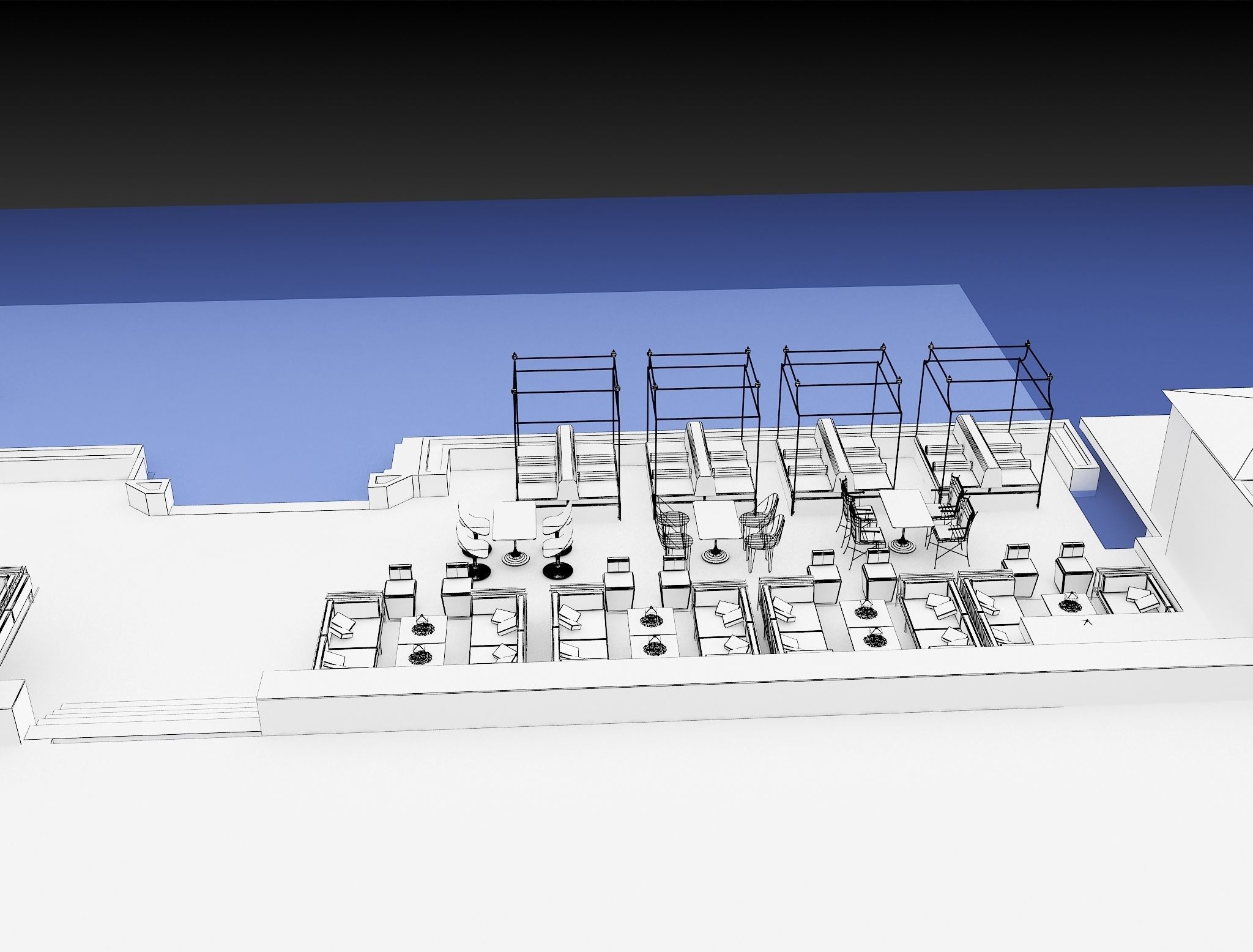 Exterior Design Tent Layout a575 3D model_5