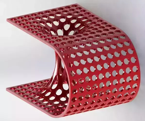 Wormhole rendered in 3D and decorated with holes 3D print model