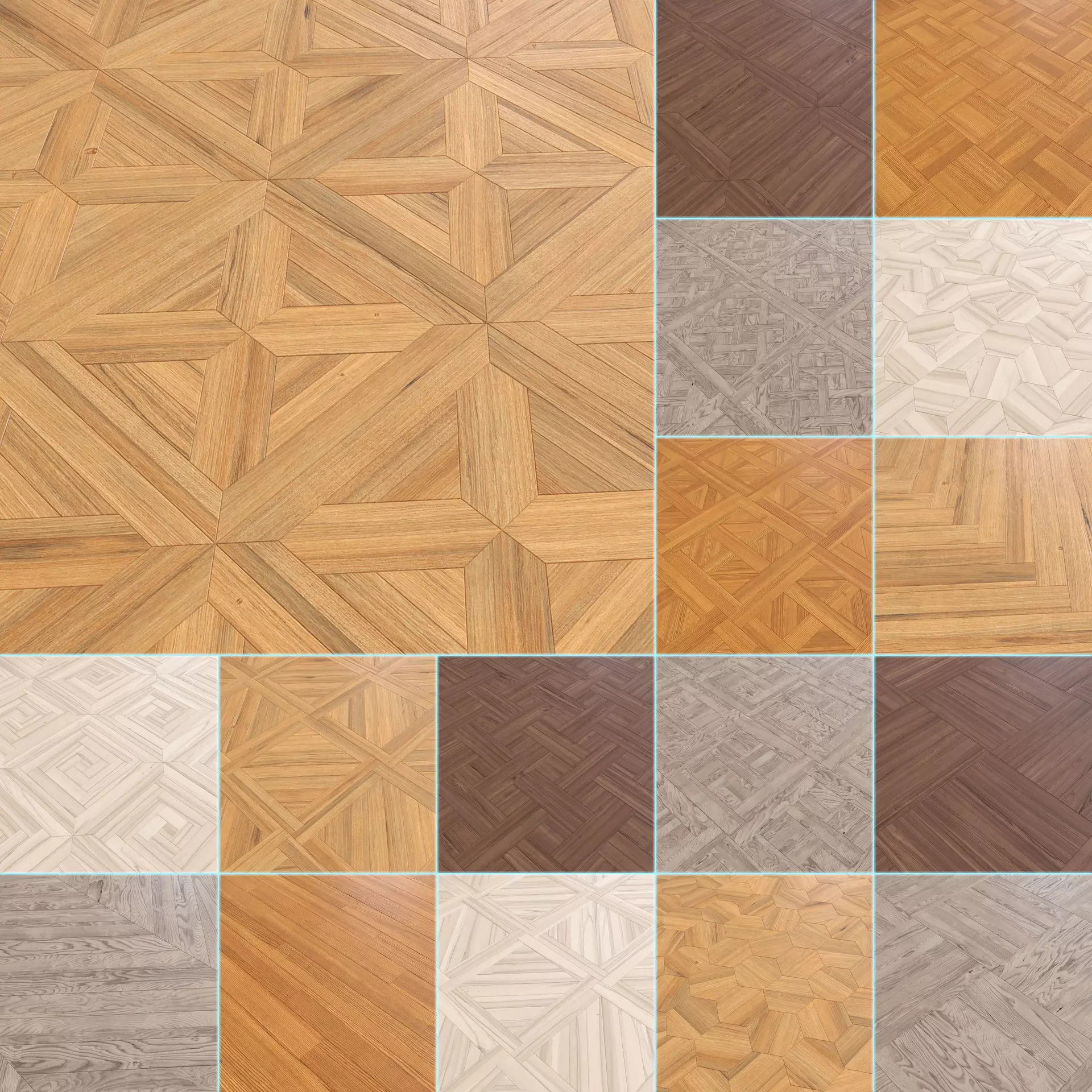 Parquet - Laminate - Wooden floor 17 in 1 Low-poly 3D model_0