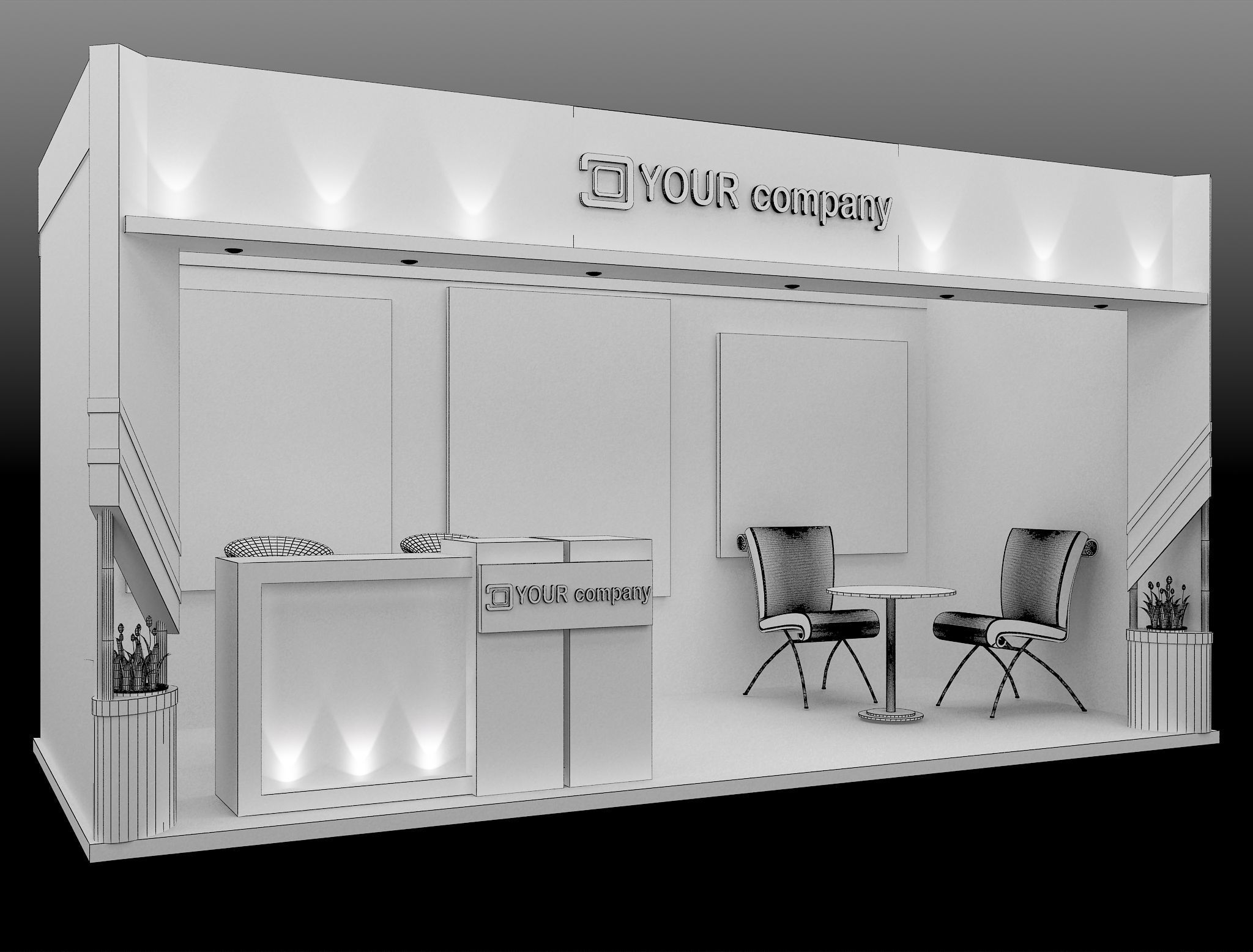 Booth Exhibition Stand a578b 3D model_1