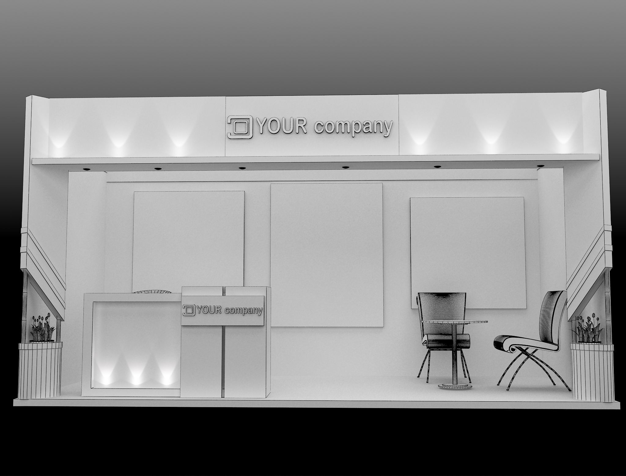 Booth Exhibition Stand a578b 3D model_5