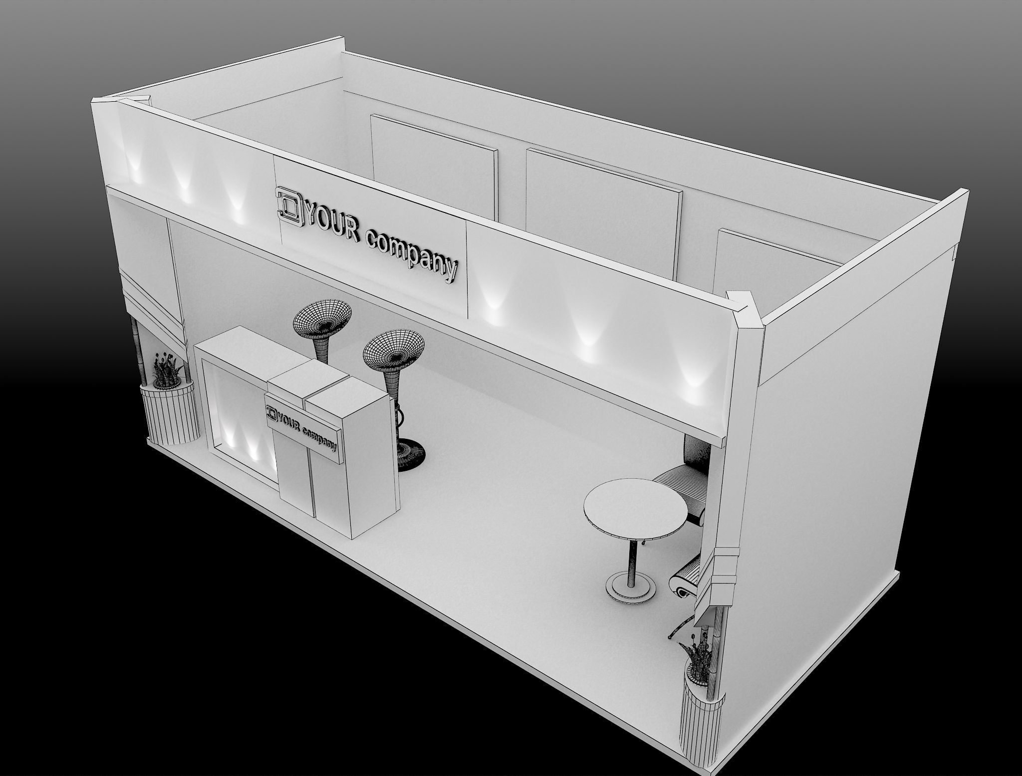 Booth Exhibition Stand a578b 3D model_9