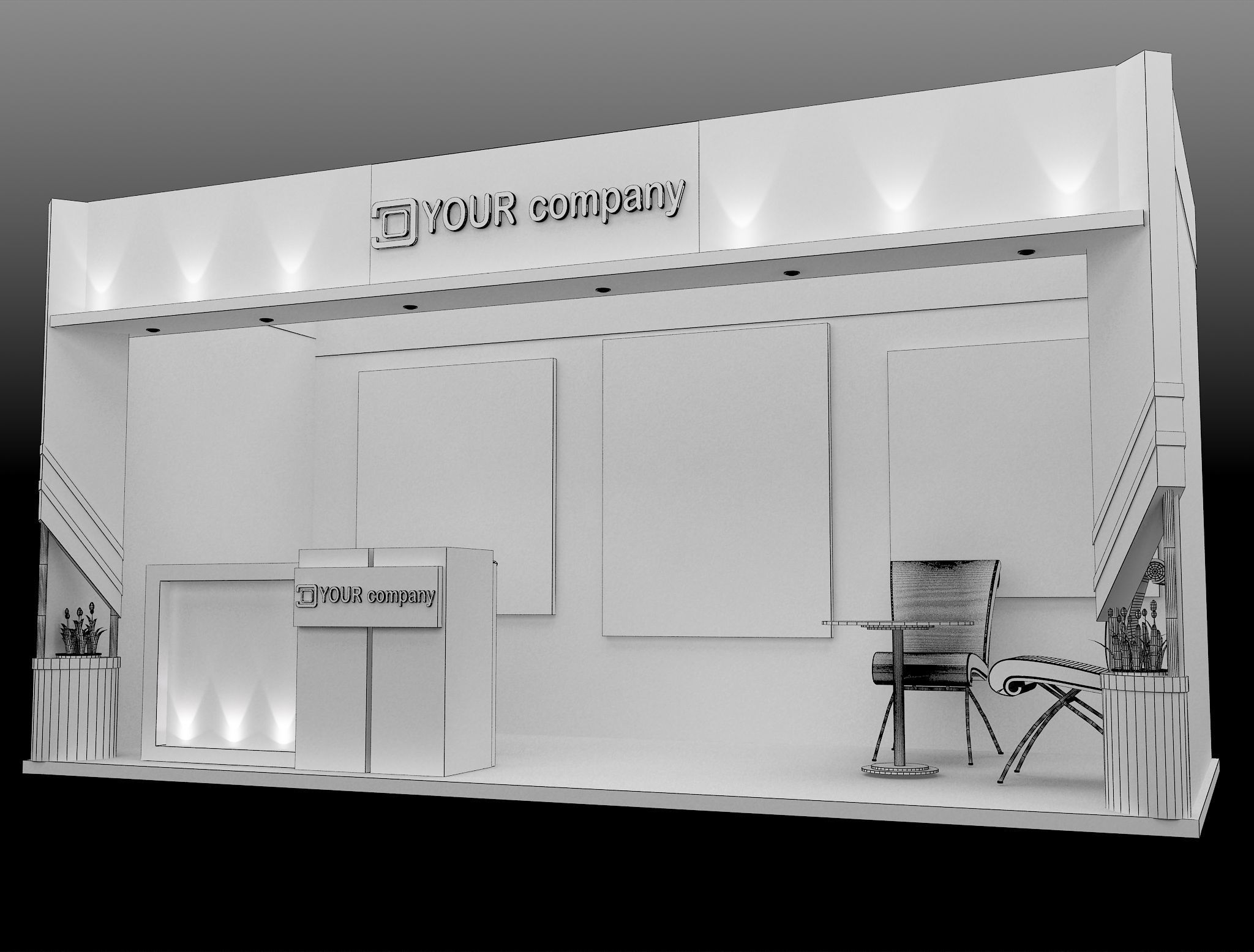 Booth Exhibition Stand a578b 3D model_3