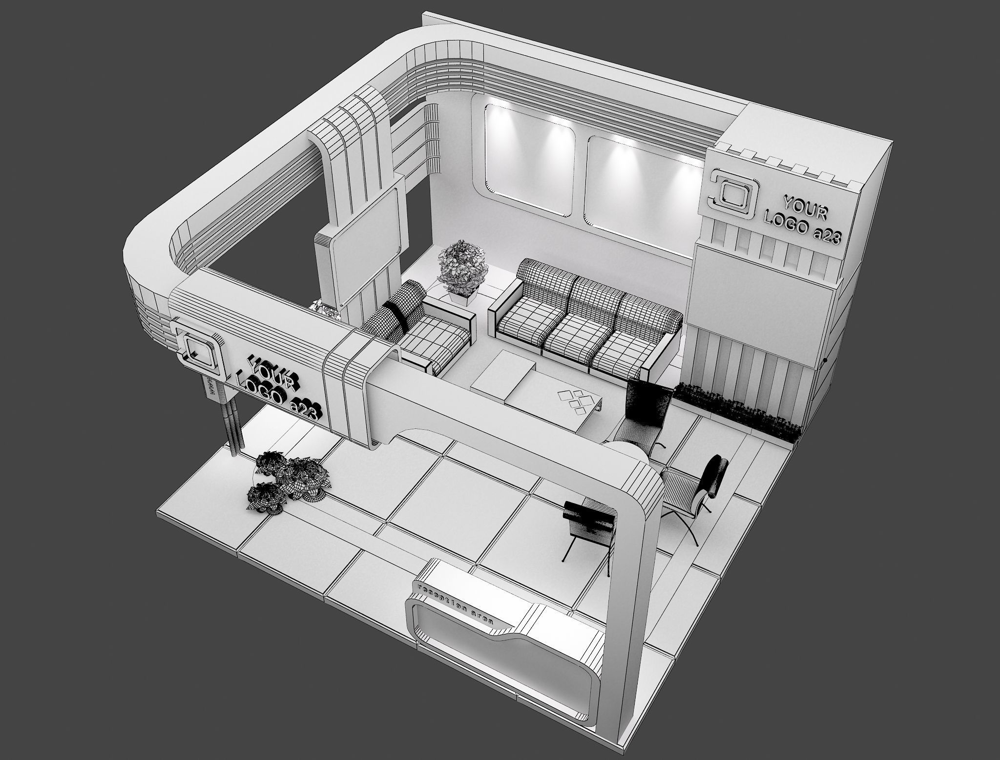 Booth Exhibition Stand a579b 3D model_3
