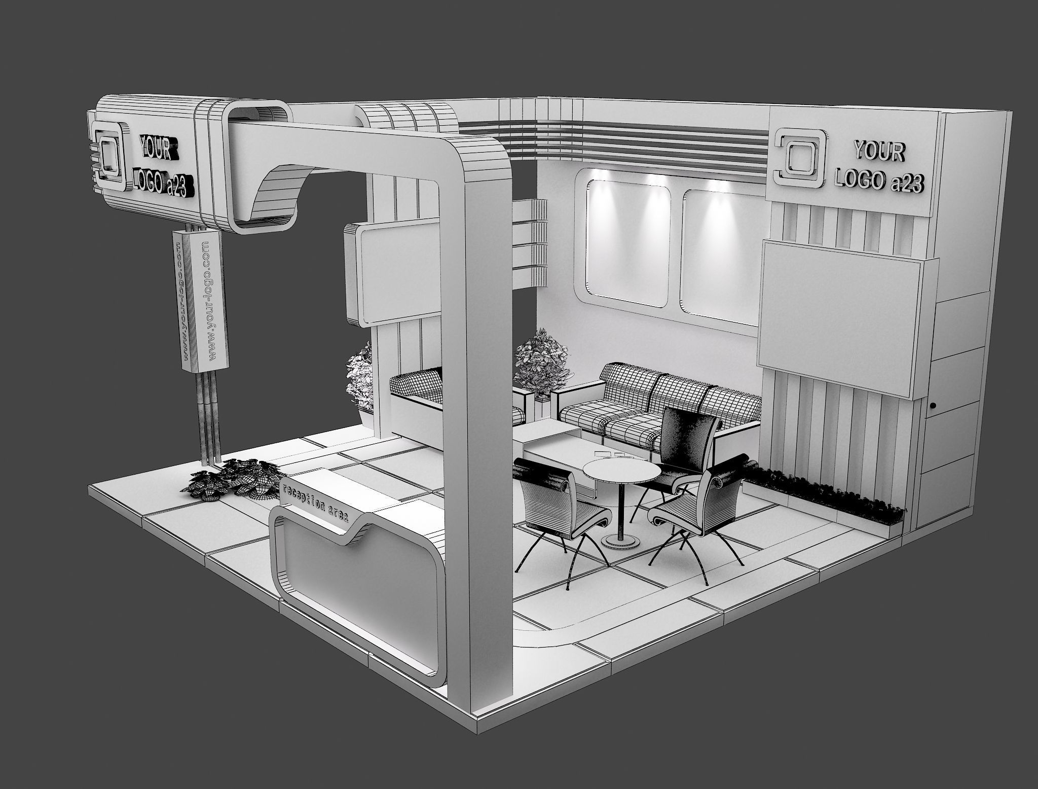 Booth Exhibition Stand a579b 3D model_5