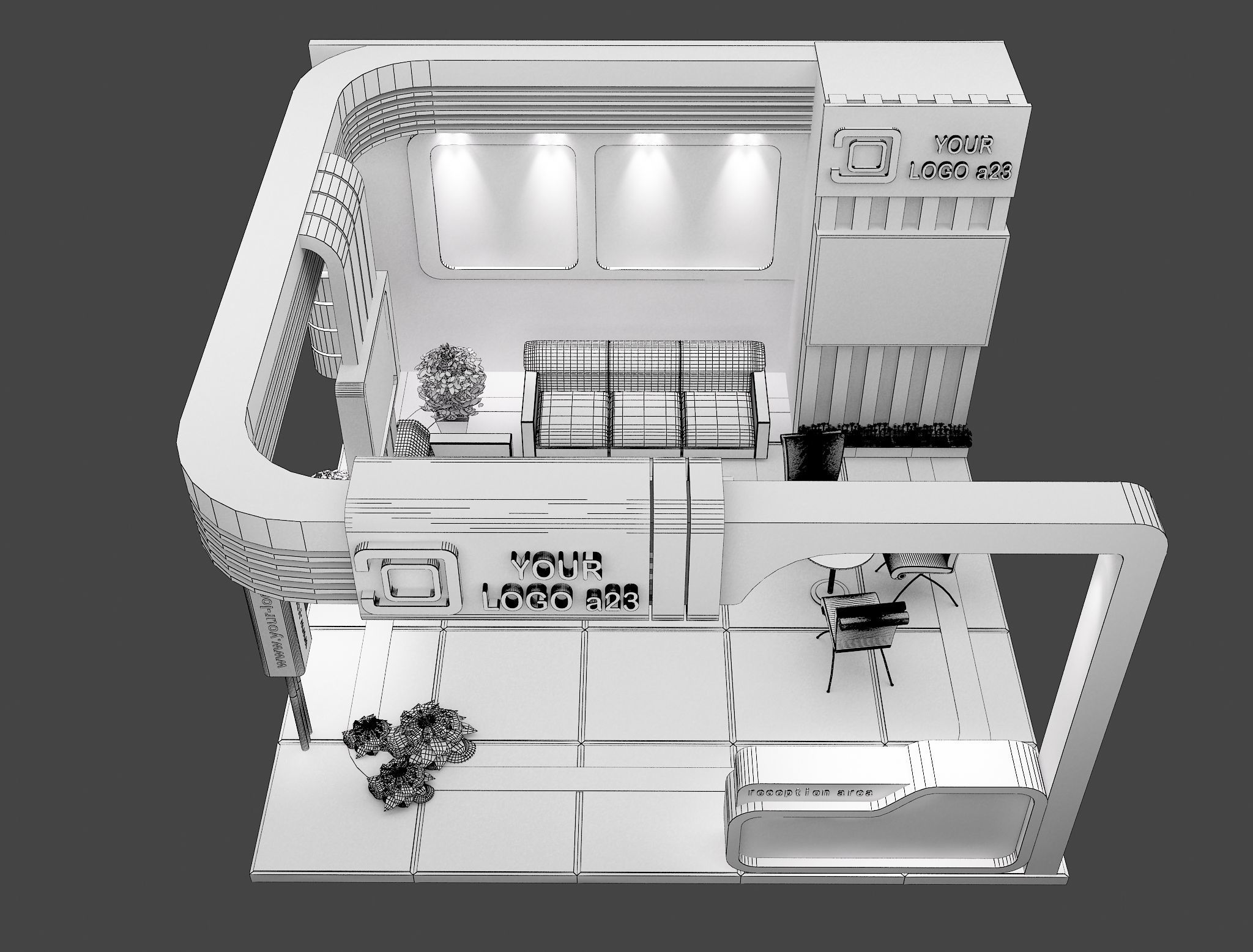 Booth Exhibition Stand a579b 3D model_9