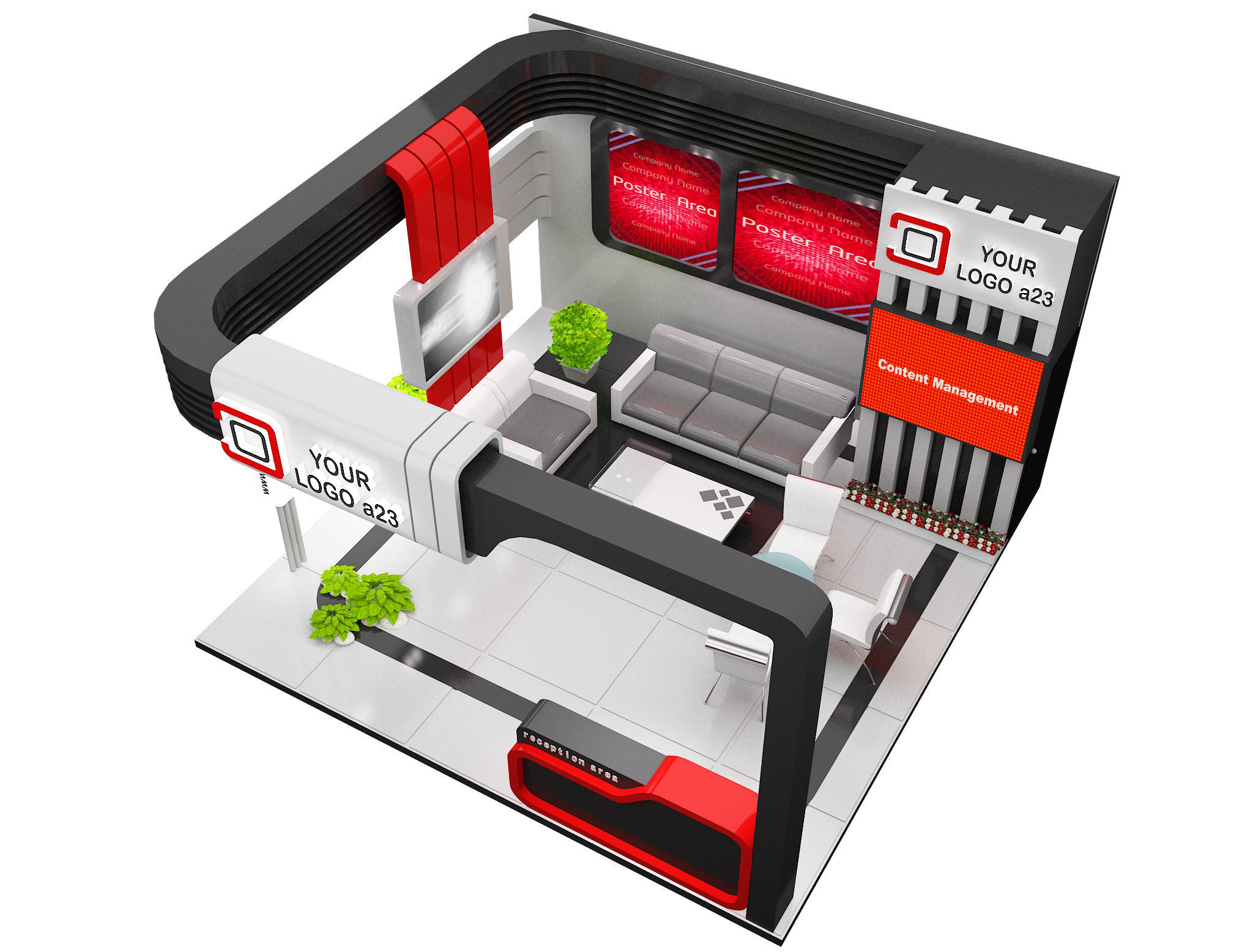 Booth Exhibition Stand a579b 3D model_2