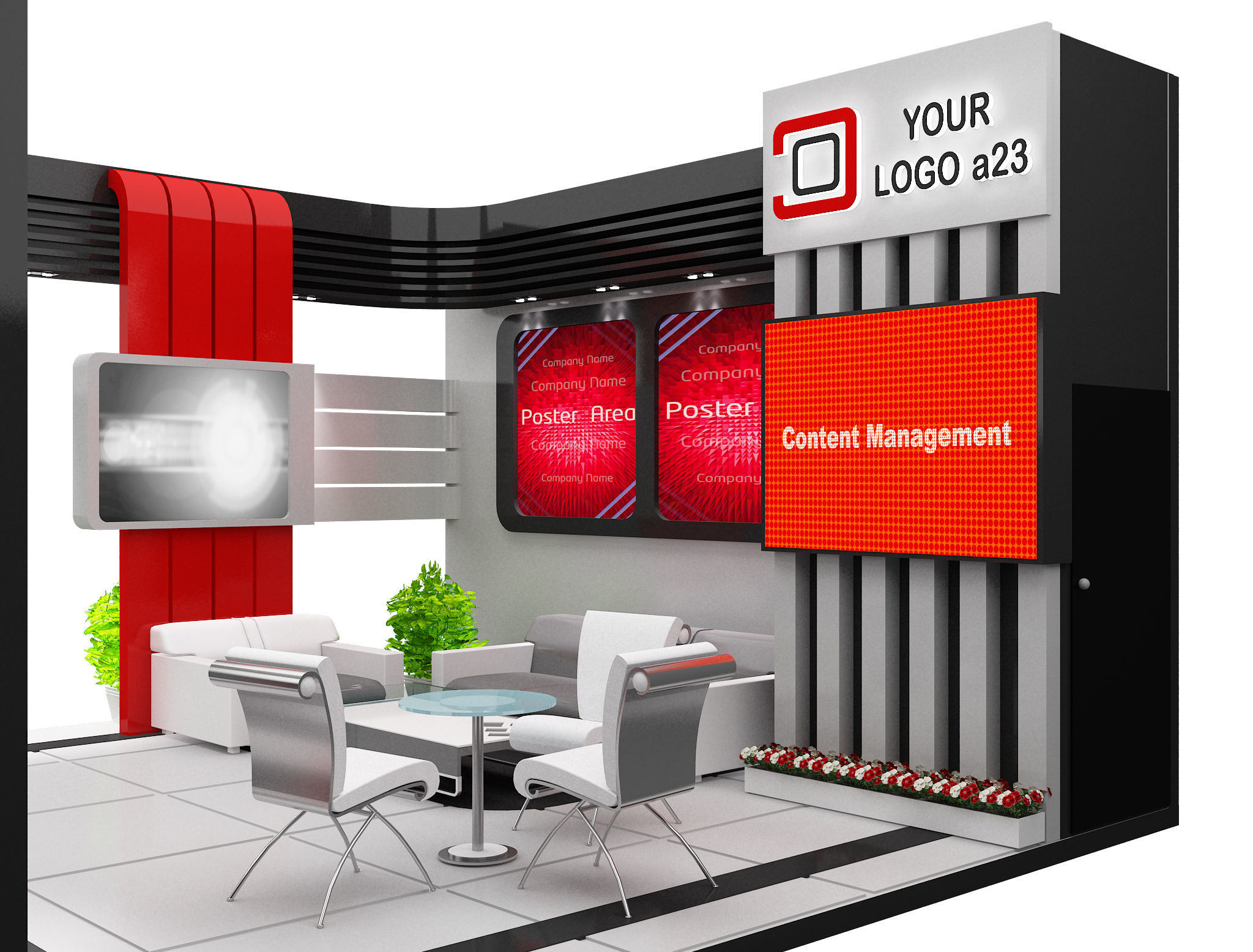 Booth Exhibition Stand a579b 3D model_12