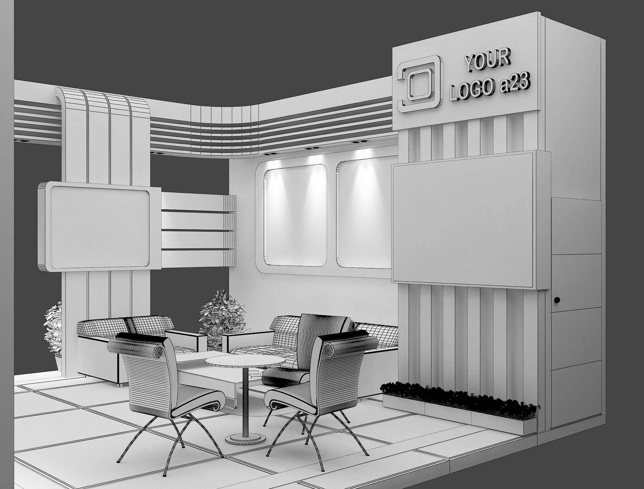 Booth Exhibition Stand a579b 3D model_13