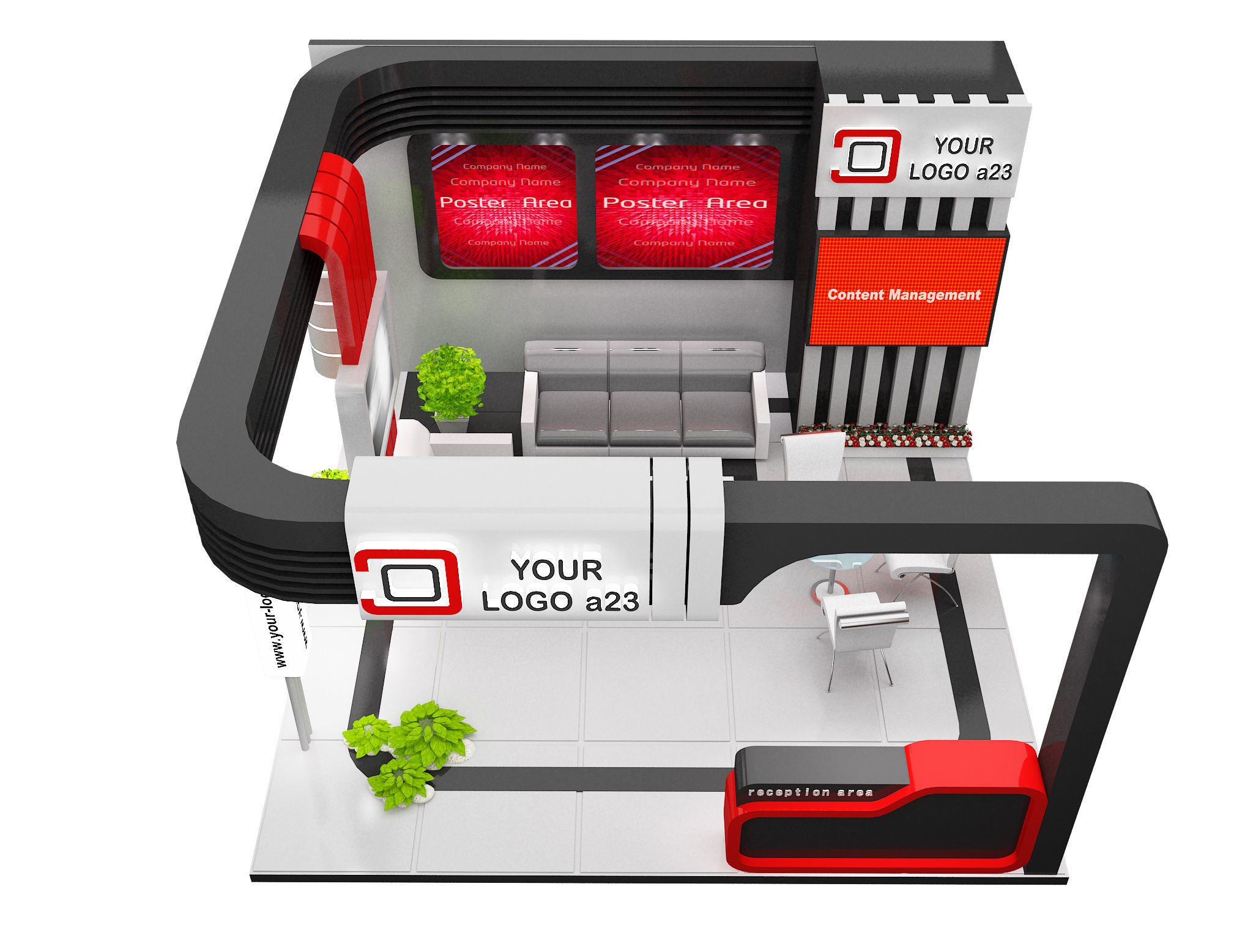 Booth Exhibition Stand a579b 3D model_8