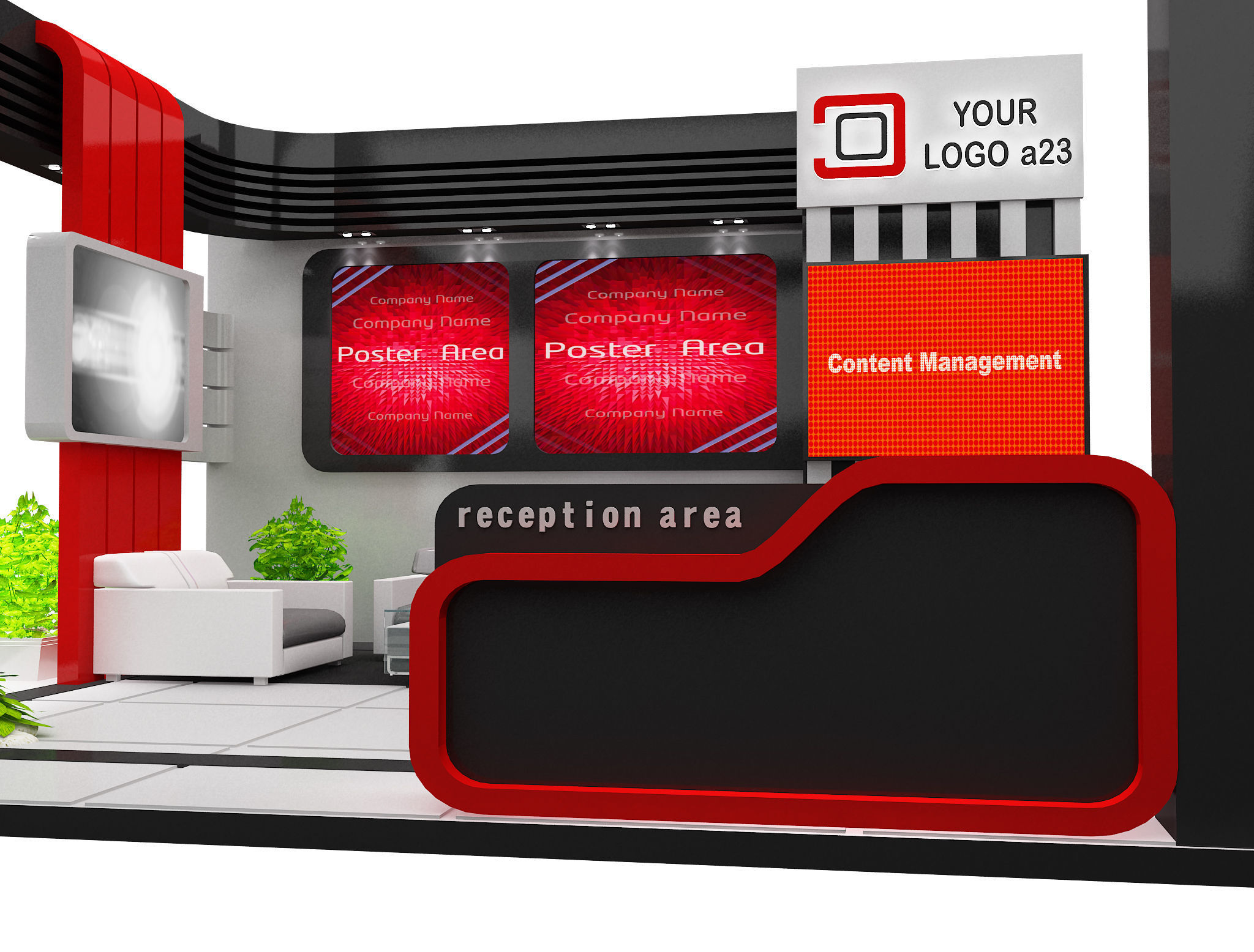 Booth Exhibition Stand a579b 3D model_6