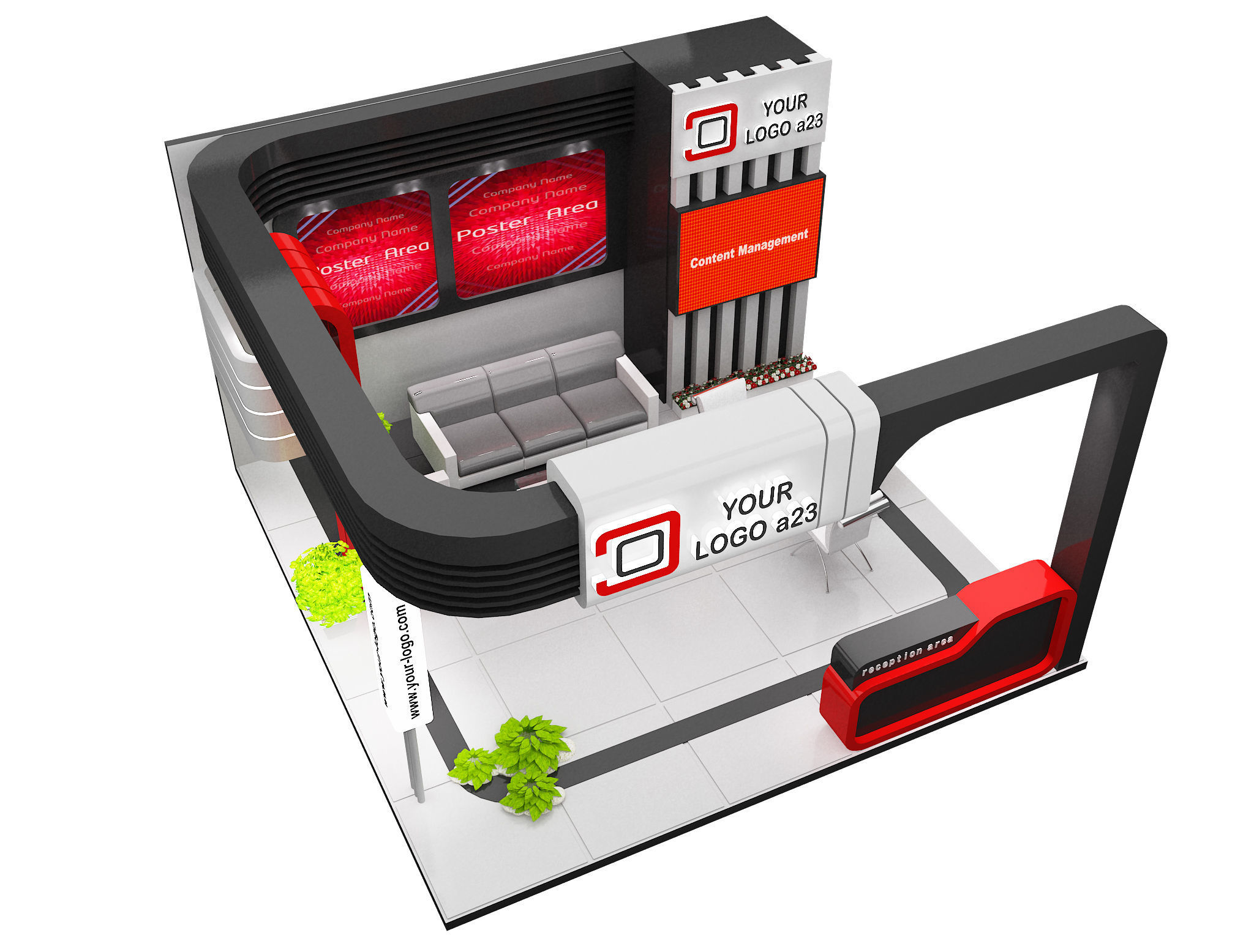 Booth Exhibition Stand a579b 3D model_10