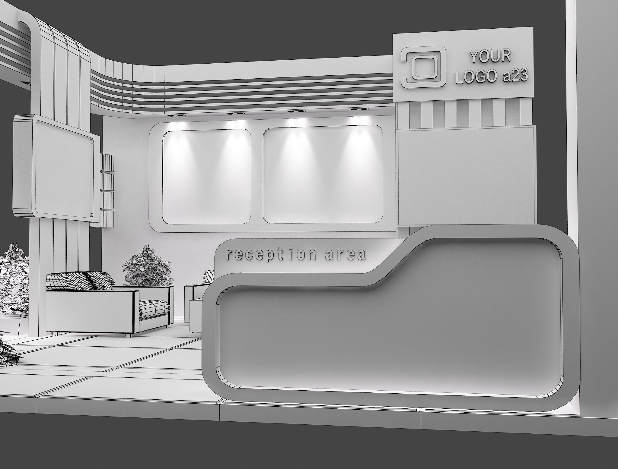 Booth Exhibition Stand a579b 3D model_7