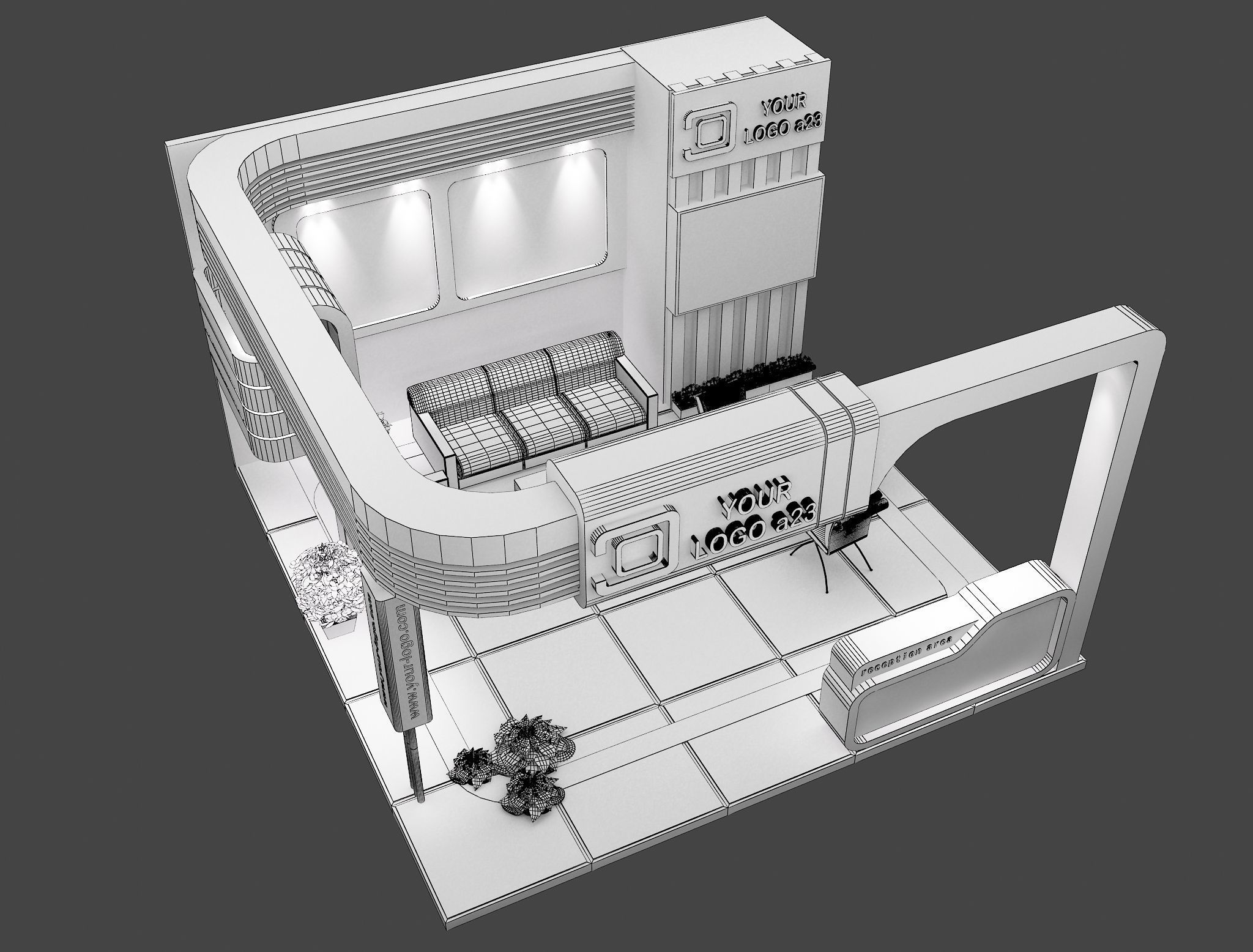 Booth Exhibition Stand a579b 3D model_11
