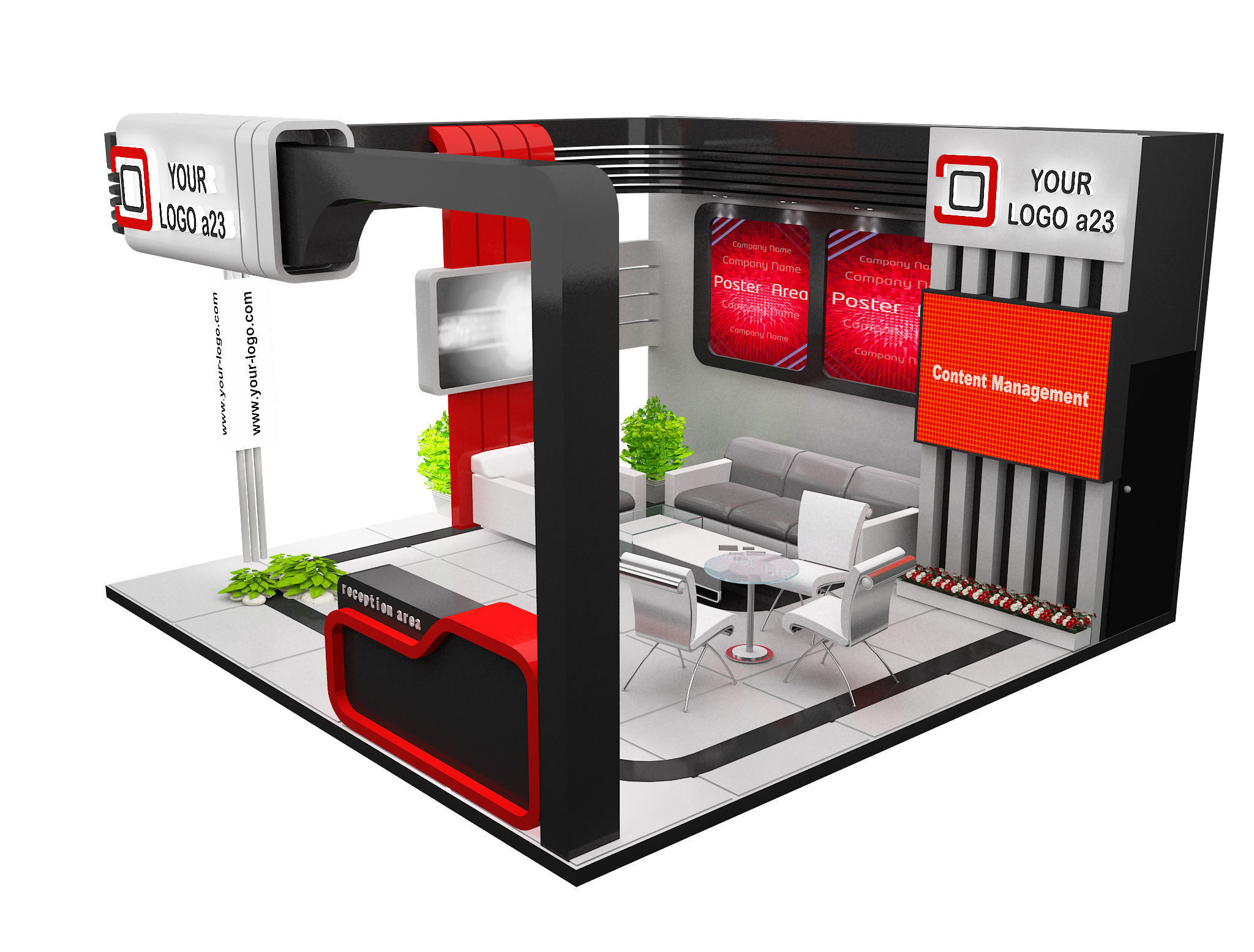 Booth Exhibition Stand a579b 3D model_4