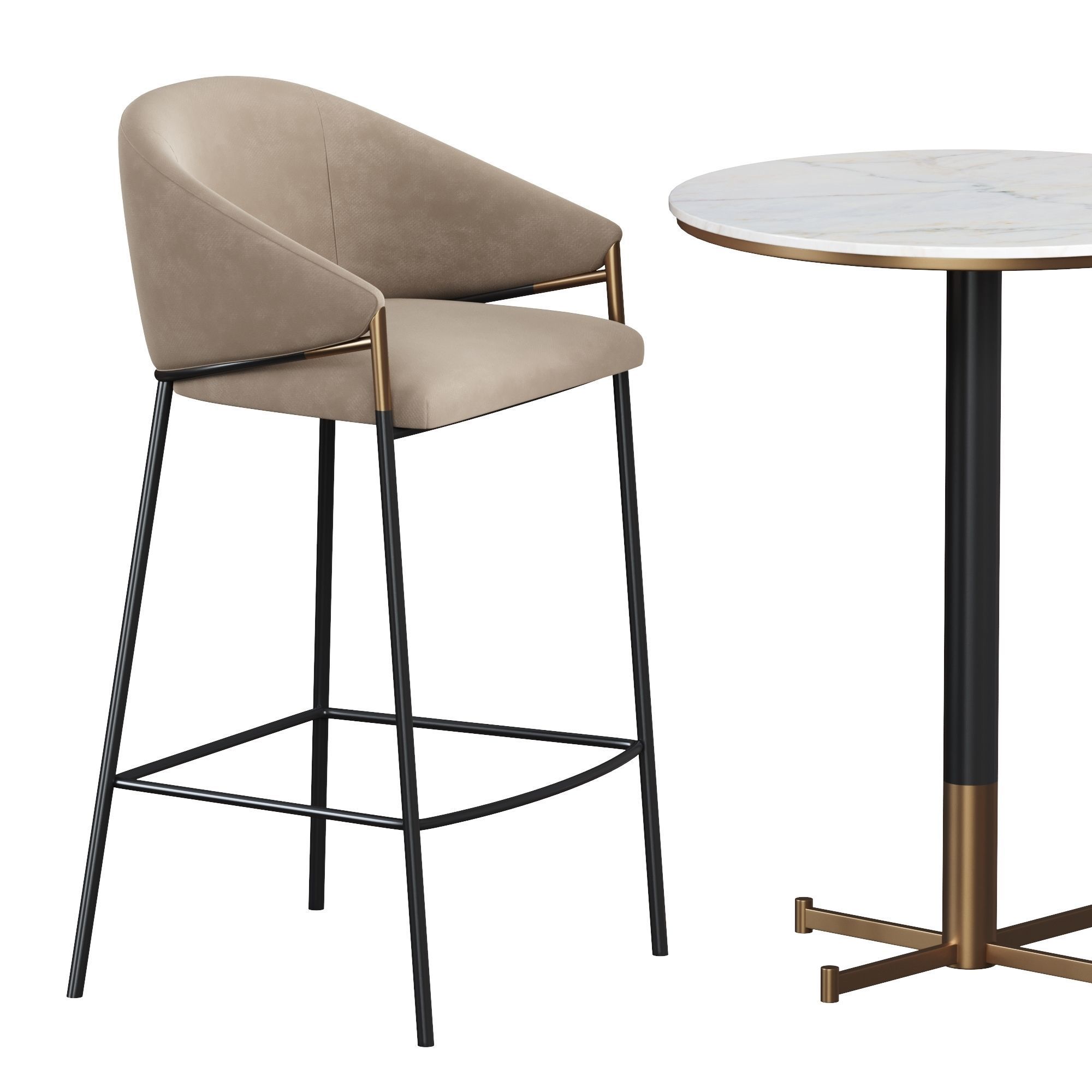 Euler Counter dining Bar Stool 3D model_2