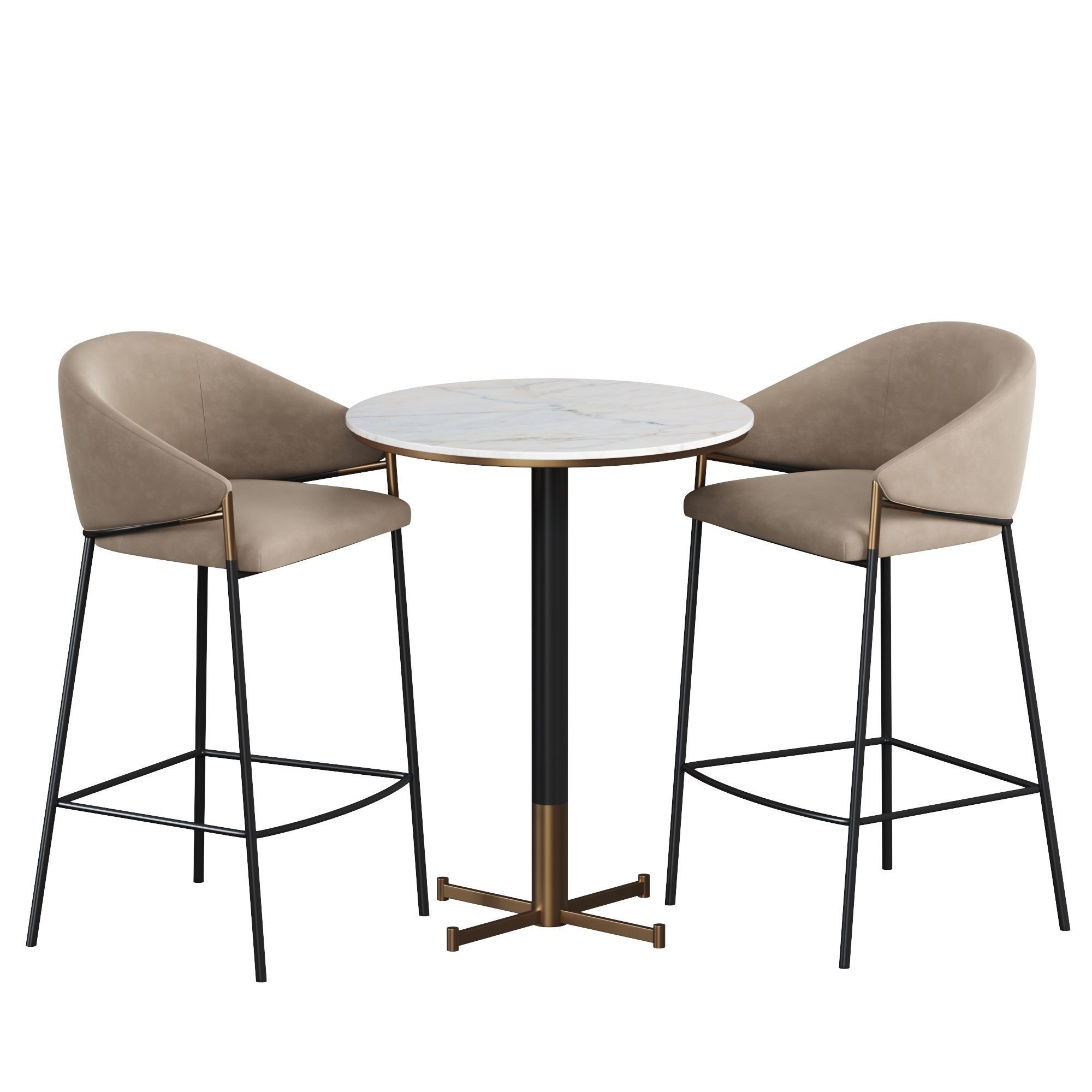 Euler Counter dining Bar Stool 3D model_1