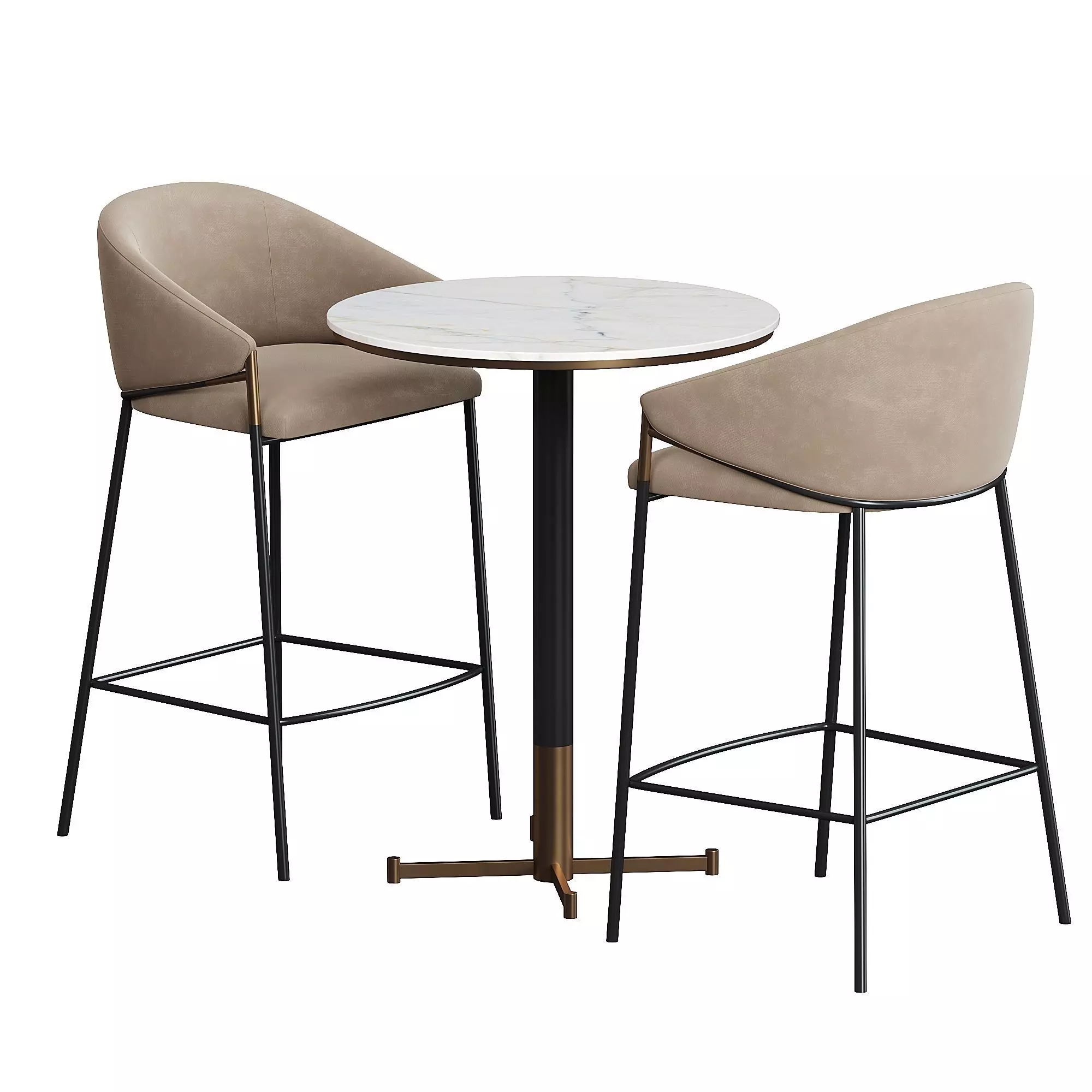 Euler Counter dining Bar Stool 3D model_0