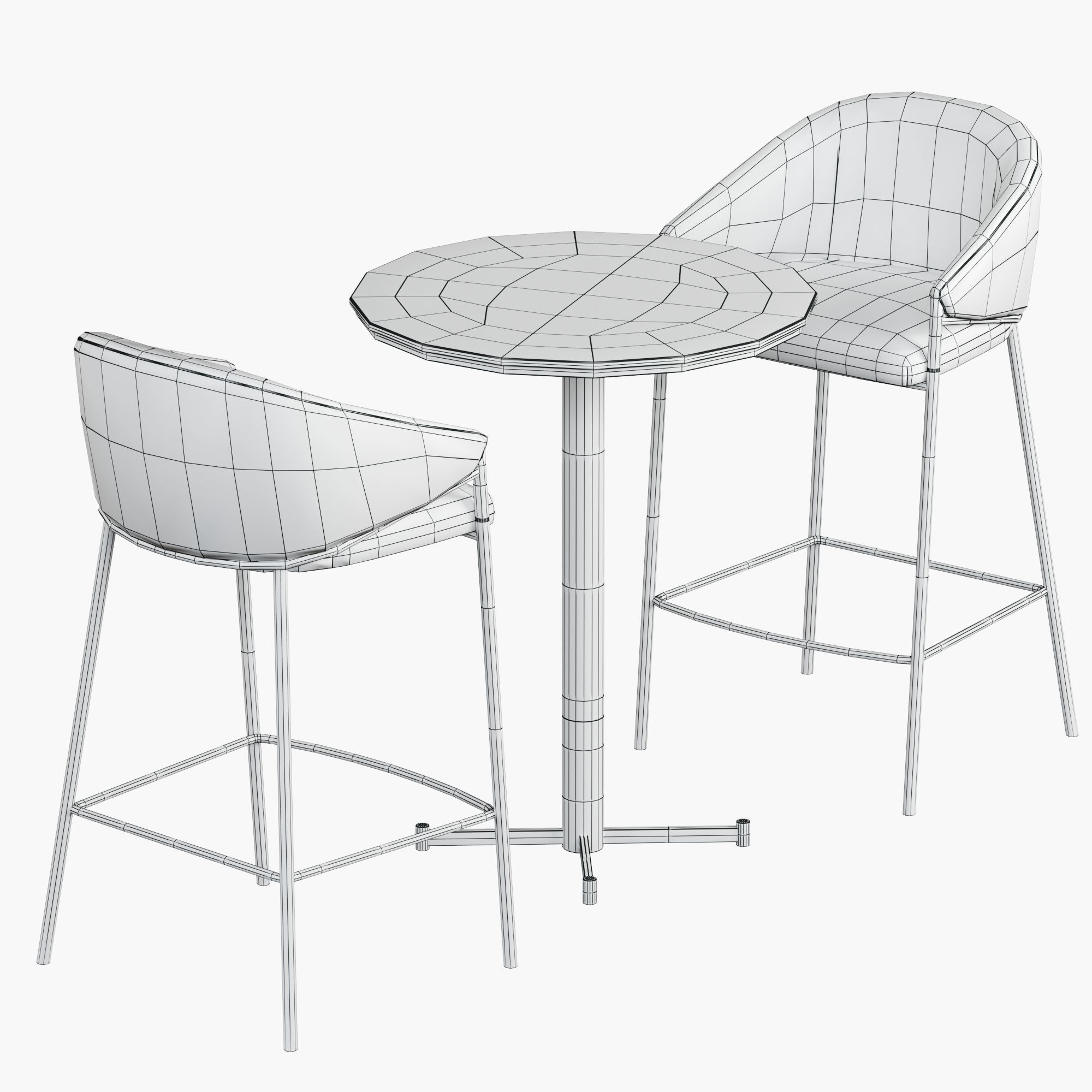 Euler Counter dining Bar Stool 3D model_3